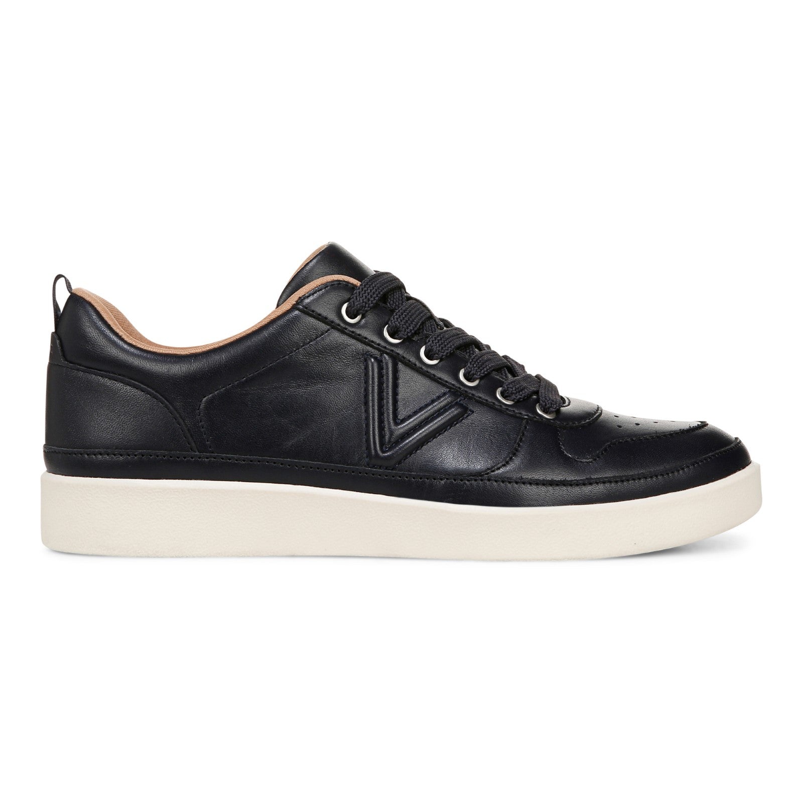 Vionic Elise Women's Leather Casual Comfort Sneakers - Navy Blazer - Right side