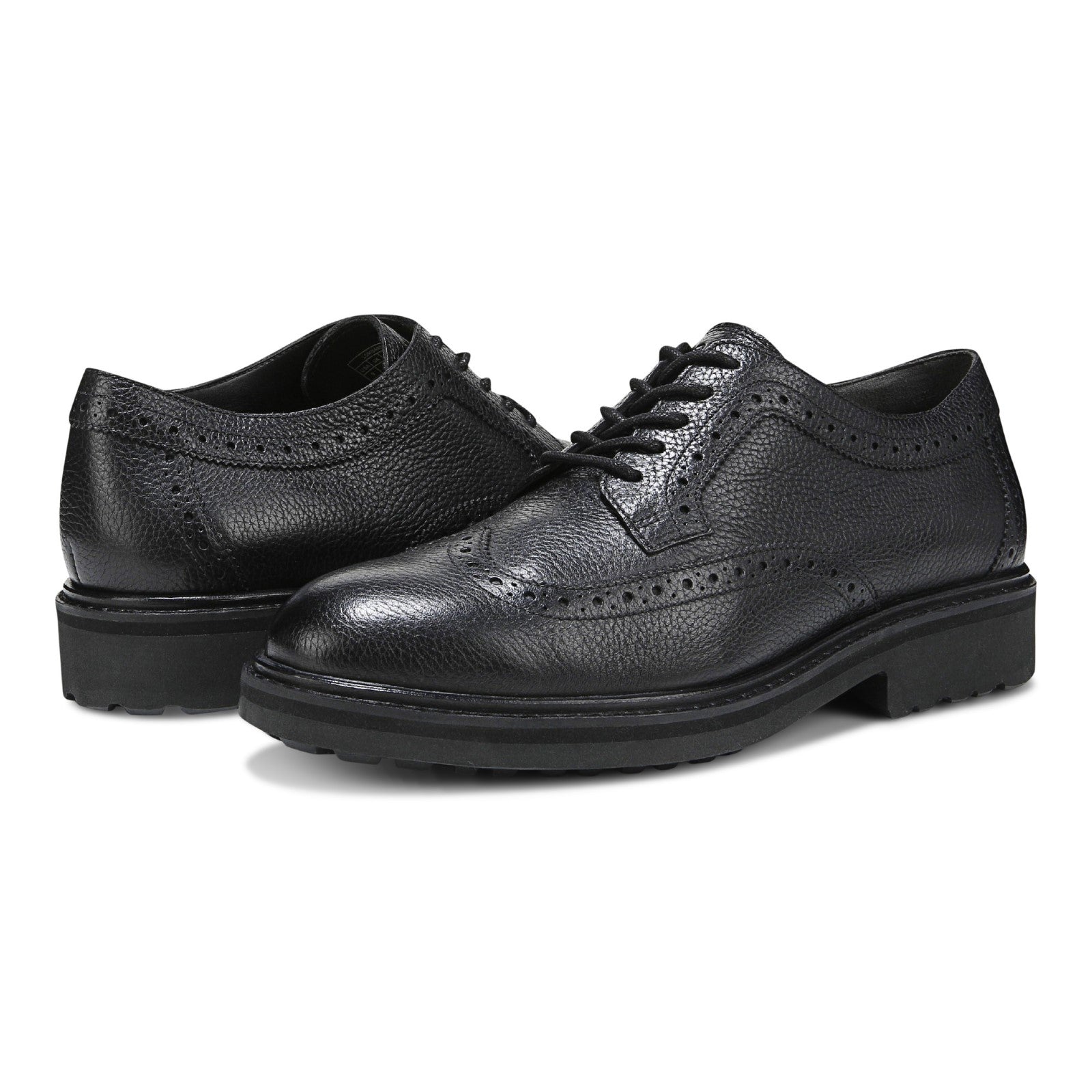 Vionic Lombard Men's Oxford Lace-Up Shoe - Black - pair left angle