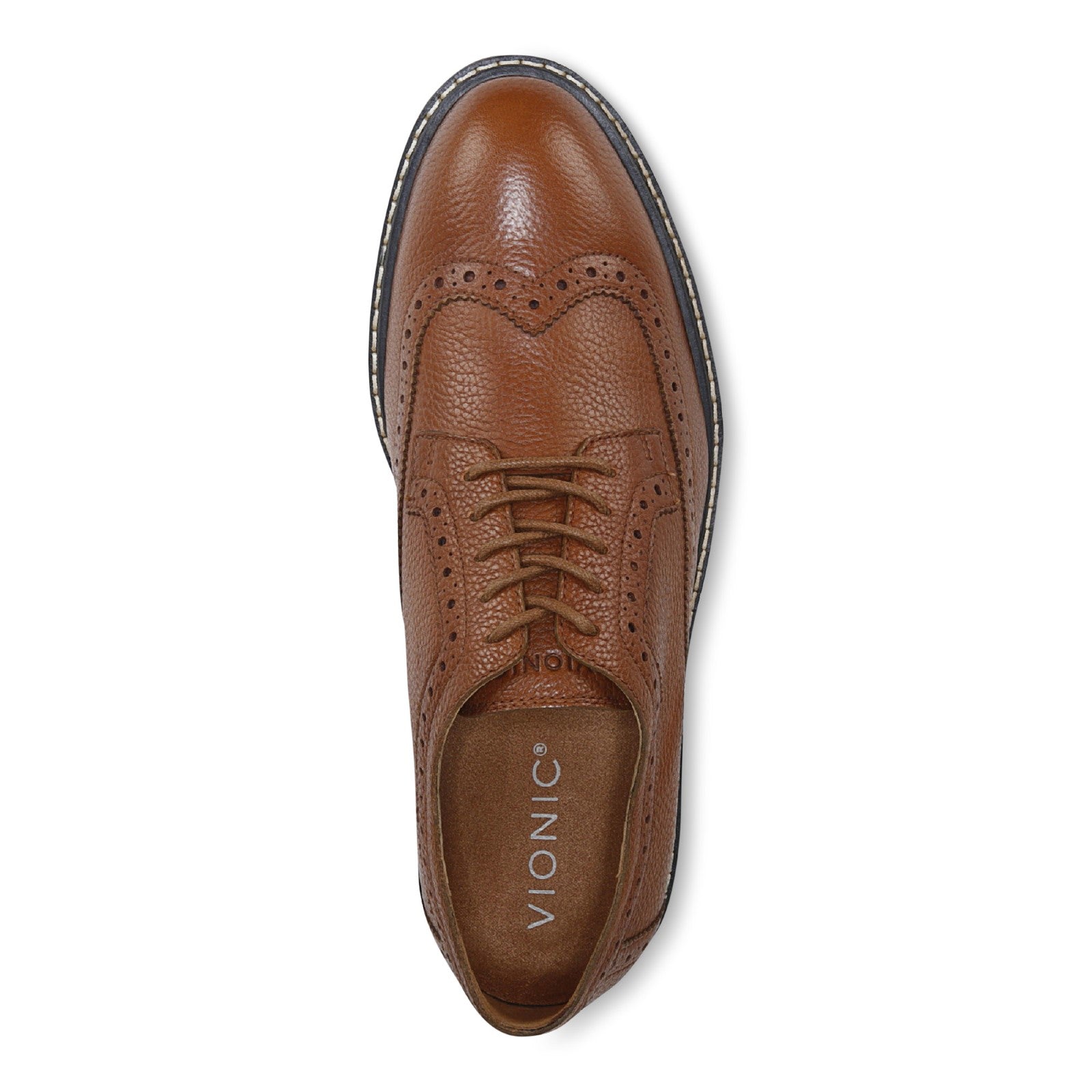 Vionic Lombard Men's Oxford Lace-Up Shoe - Tan - Top