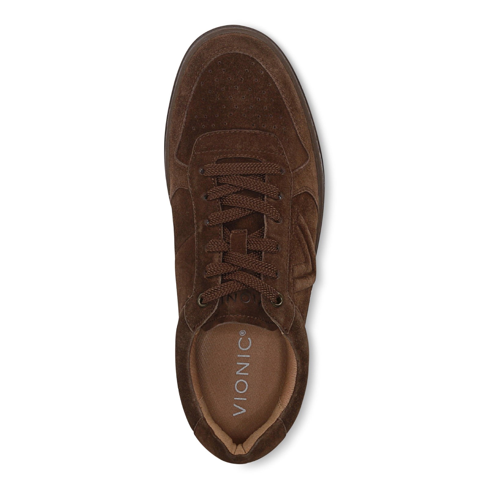 Vionic Lucas Court - Men's Casual Comfort Sneaker - Dark Brown - Top