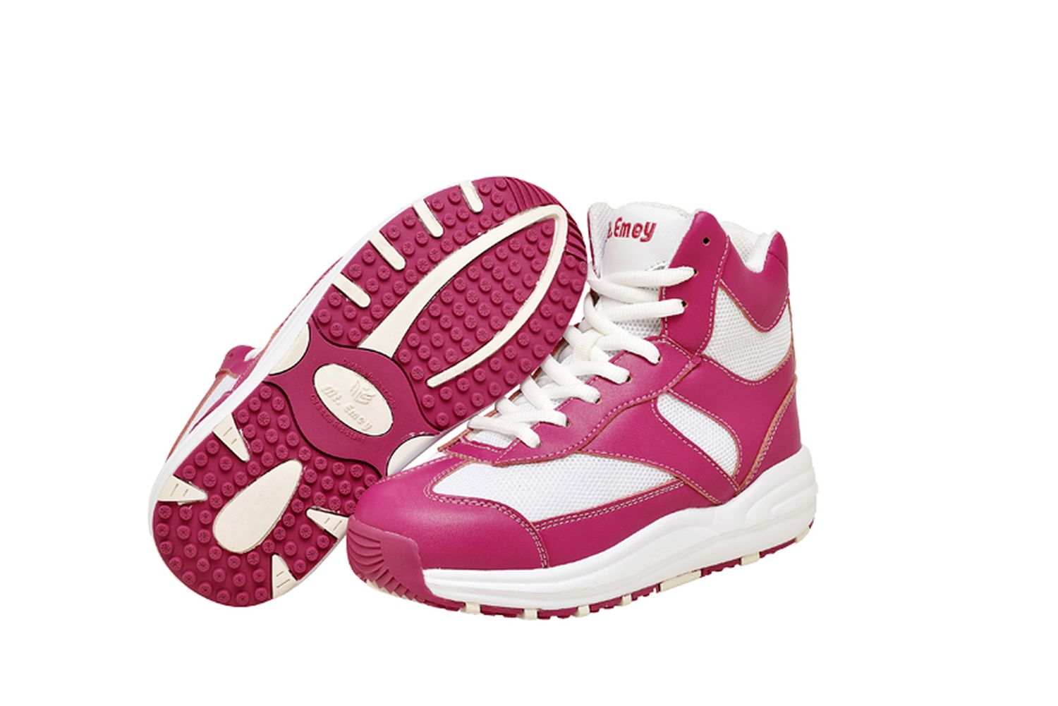 Mt. Emey Children's Orthopedic High-Top Slip Resistant Sneakers by Apis - Rosy Red/White 