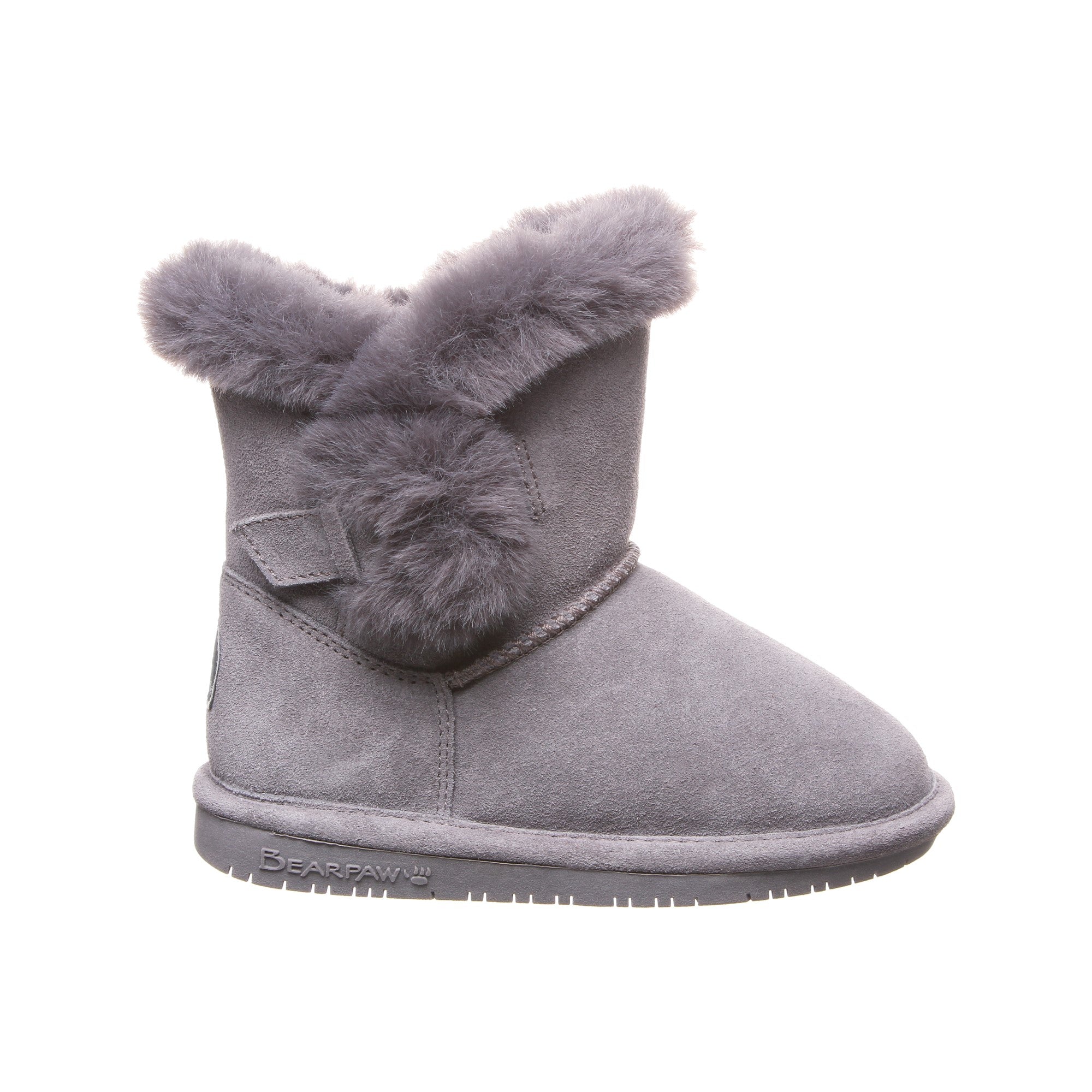 Bearpaw Betsey Kid's Leather Boots - 2361Y  051 - Gray Fog - Side View