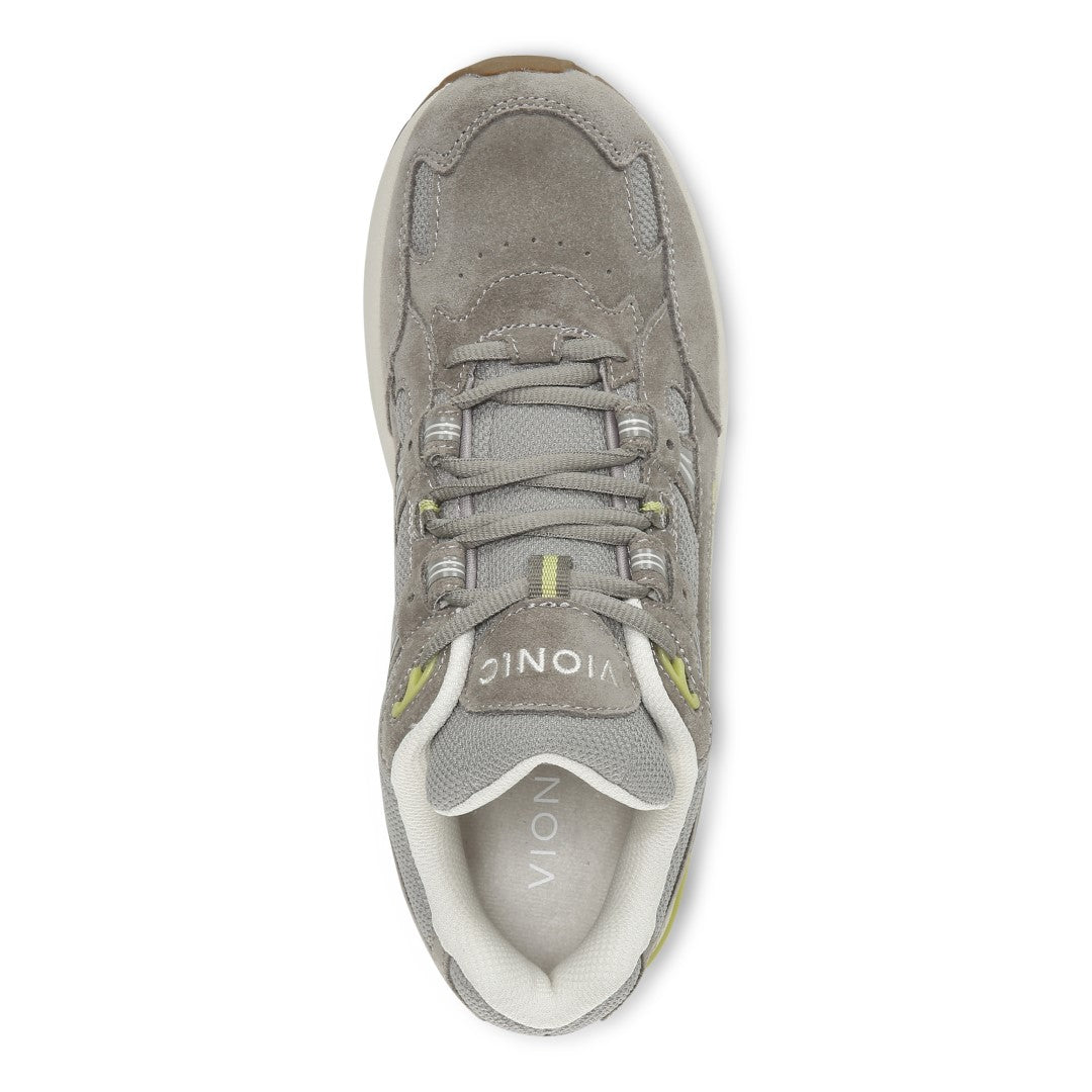 Vionic Walker Women's Plantar Fasciitis Shoe - Stone Suede - STONE SUEDE Top