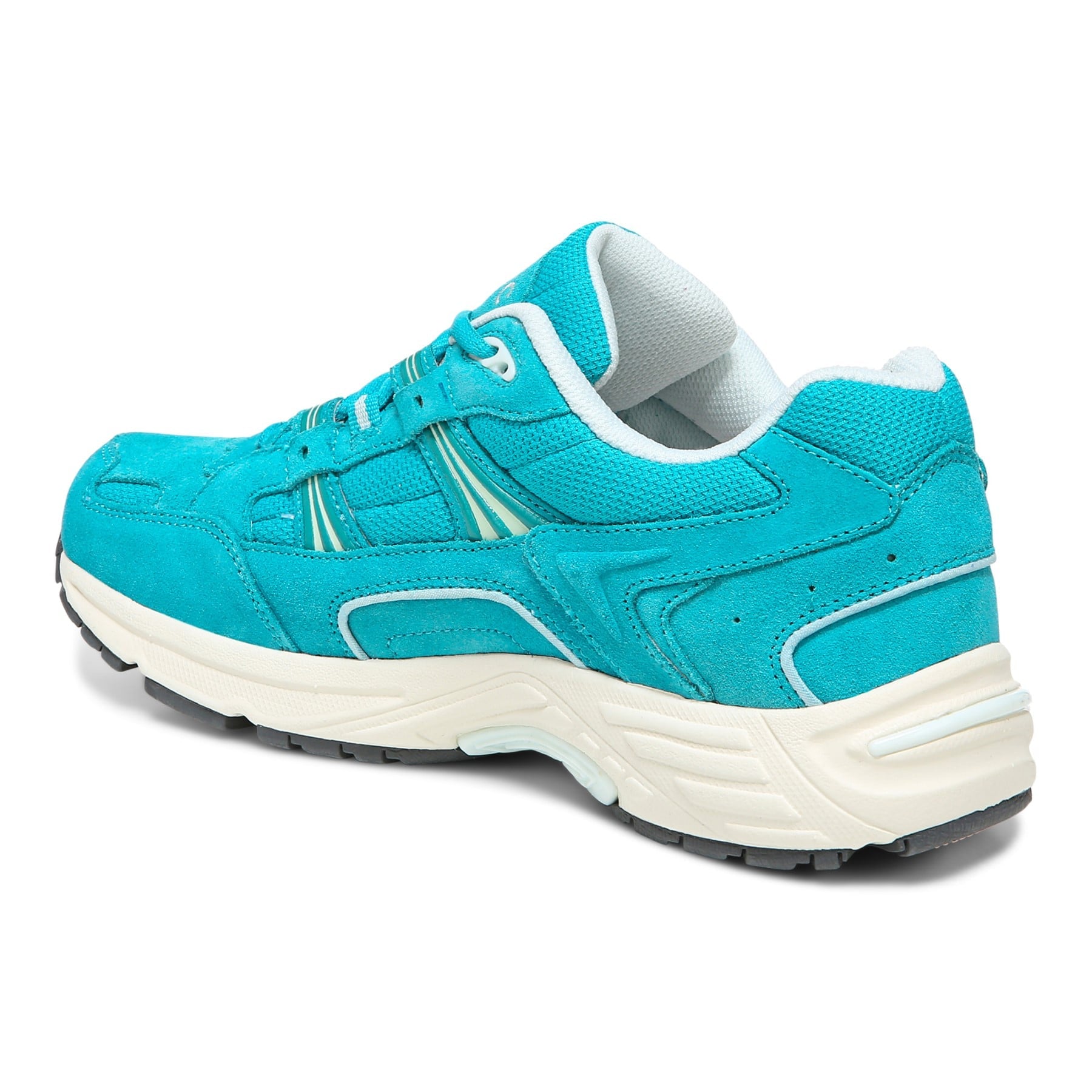 Vionic Walker Women's Plantar Fasciitis Shoe - Suede - Lake Blue - Back angle