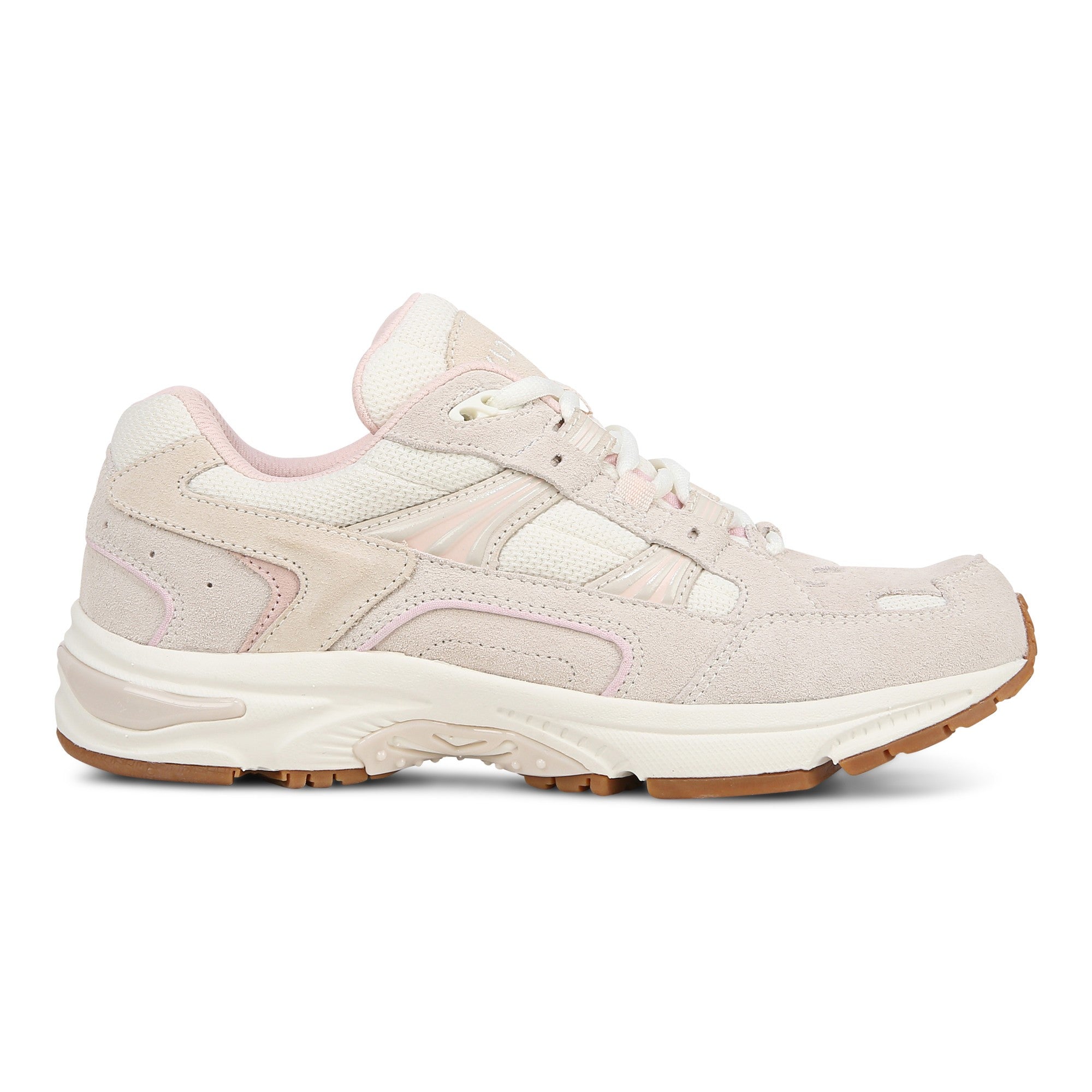 Vionic Walker Women's Plantar Fasciitis Shoe - Suede - Cream/peach - Right side