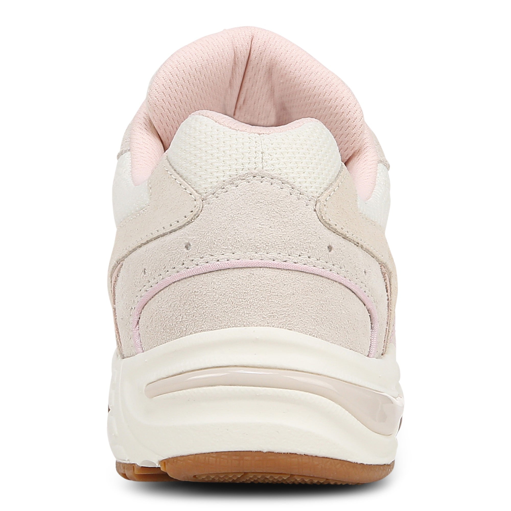 Vionic Walker Women's Plantar Fasciitis Shoe - Suede - Cream/peach - Back