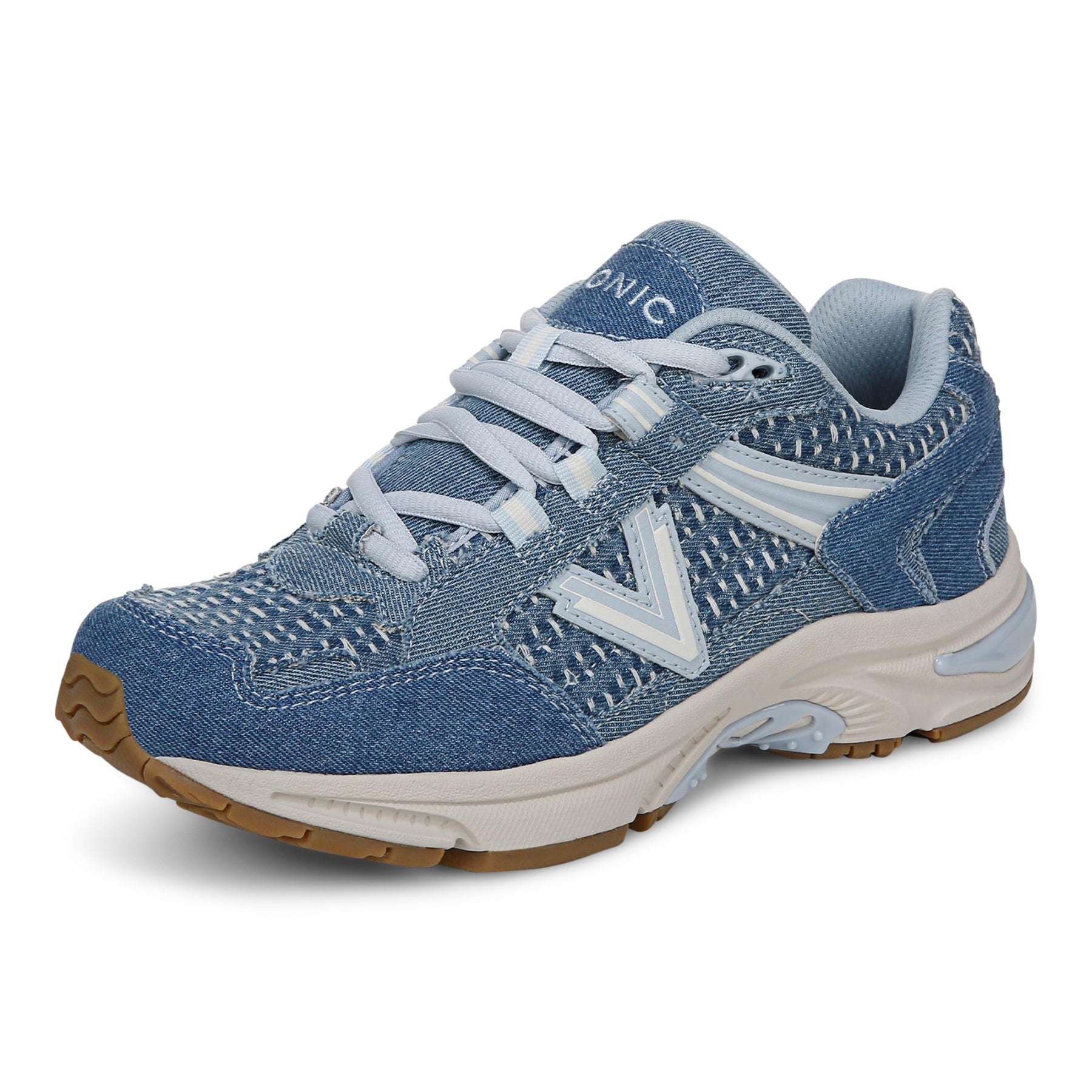 Vionic Classic Walker 2.0 Women's Athletic Walking Shoe - Light Denim Multi - Left angle