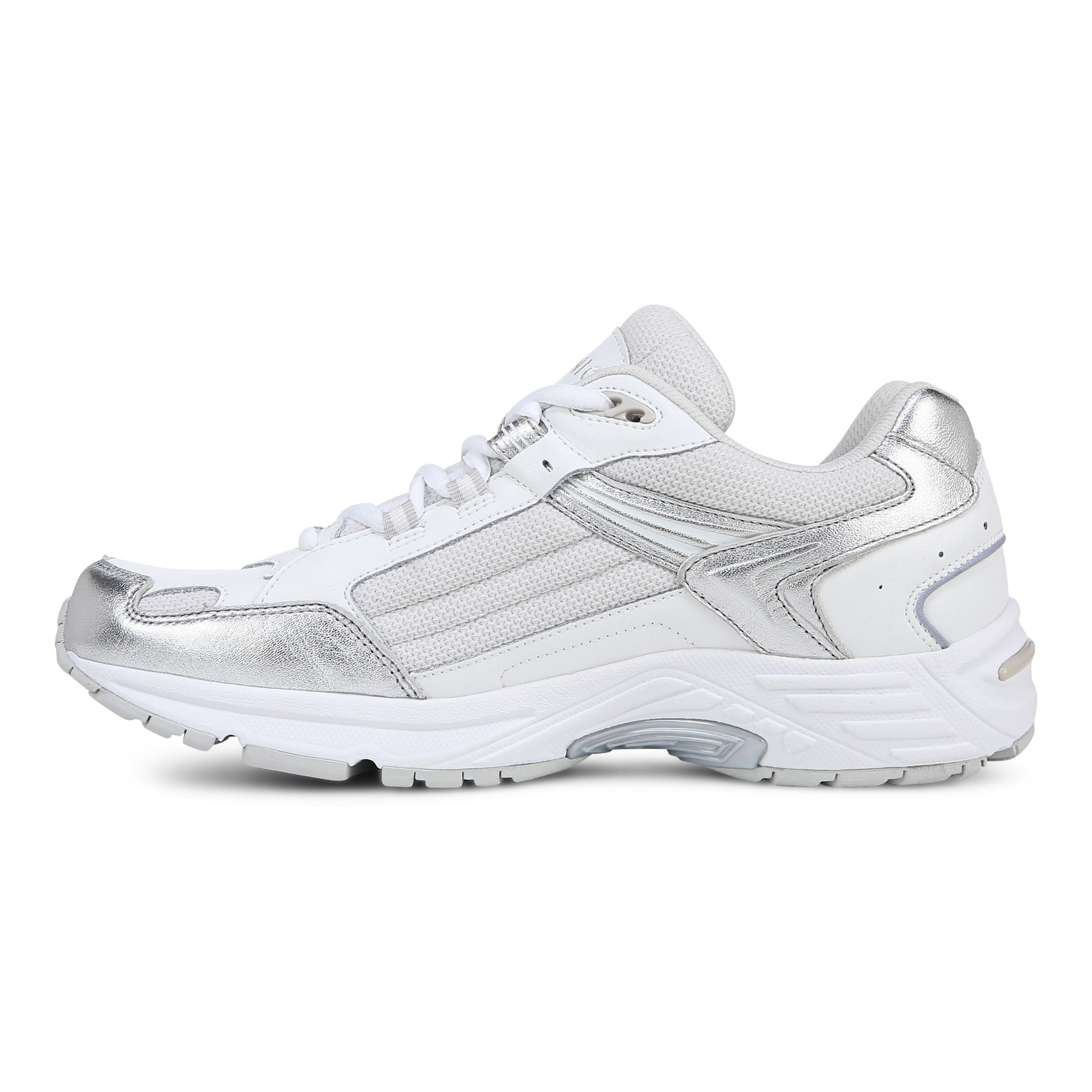 Vionic Classic Walker 2.0 Women's Athletic Walking Shoe - White/ Silver - Left Side