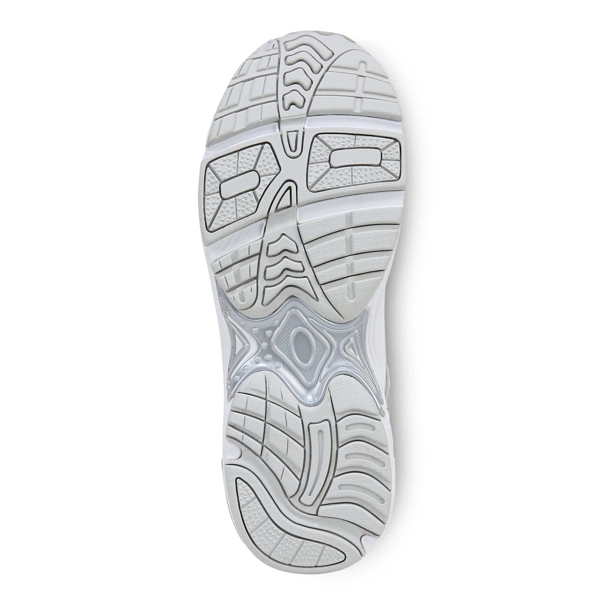 Vionic Classic Walker 2.0 Women's Athletic Walking Shoe - White/ Silver - Bottom