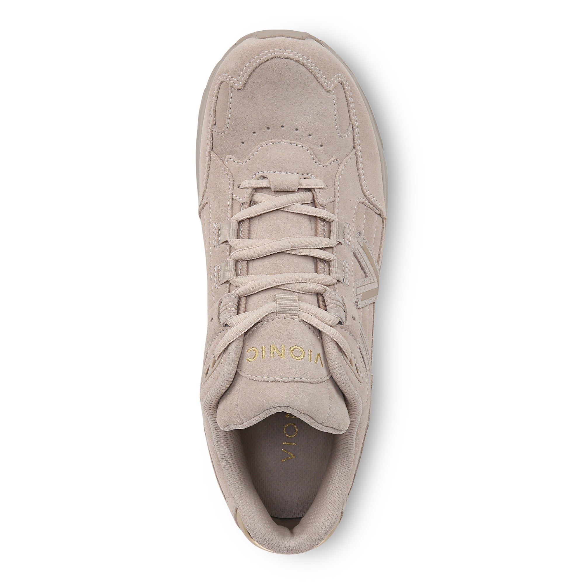 Vionic Classic Walker 2.0 Women's Athletic Walking Shoe - Oatmeal Beige/ Gold - Top