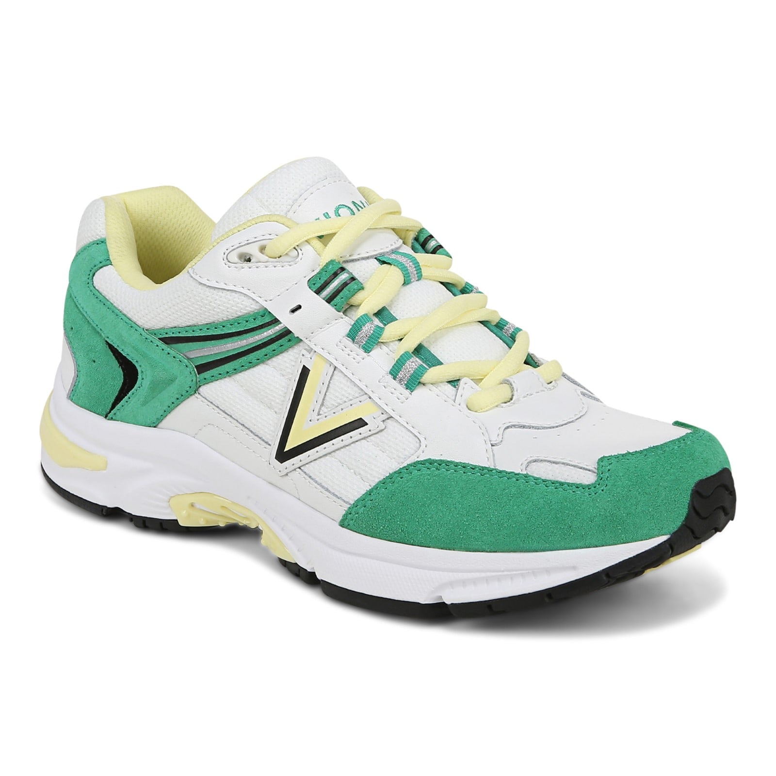 Vionic Classic Walker 2.0 Women's Athletic Walking Shoe - White/green - Angle main