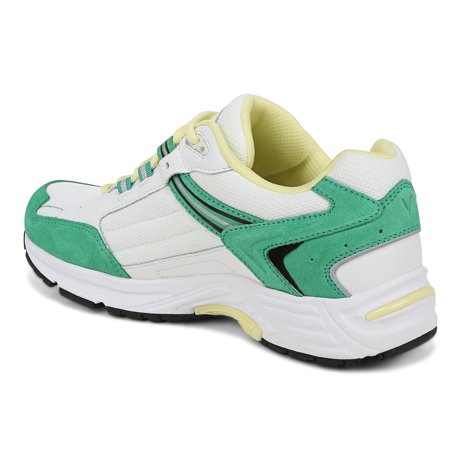 Vionic Classic Walker 2.0 Women's Athletic Walking Shoe - White/green - Back angle