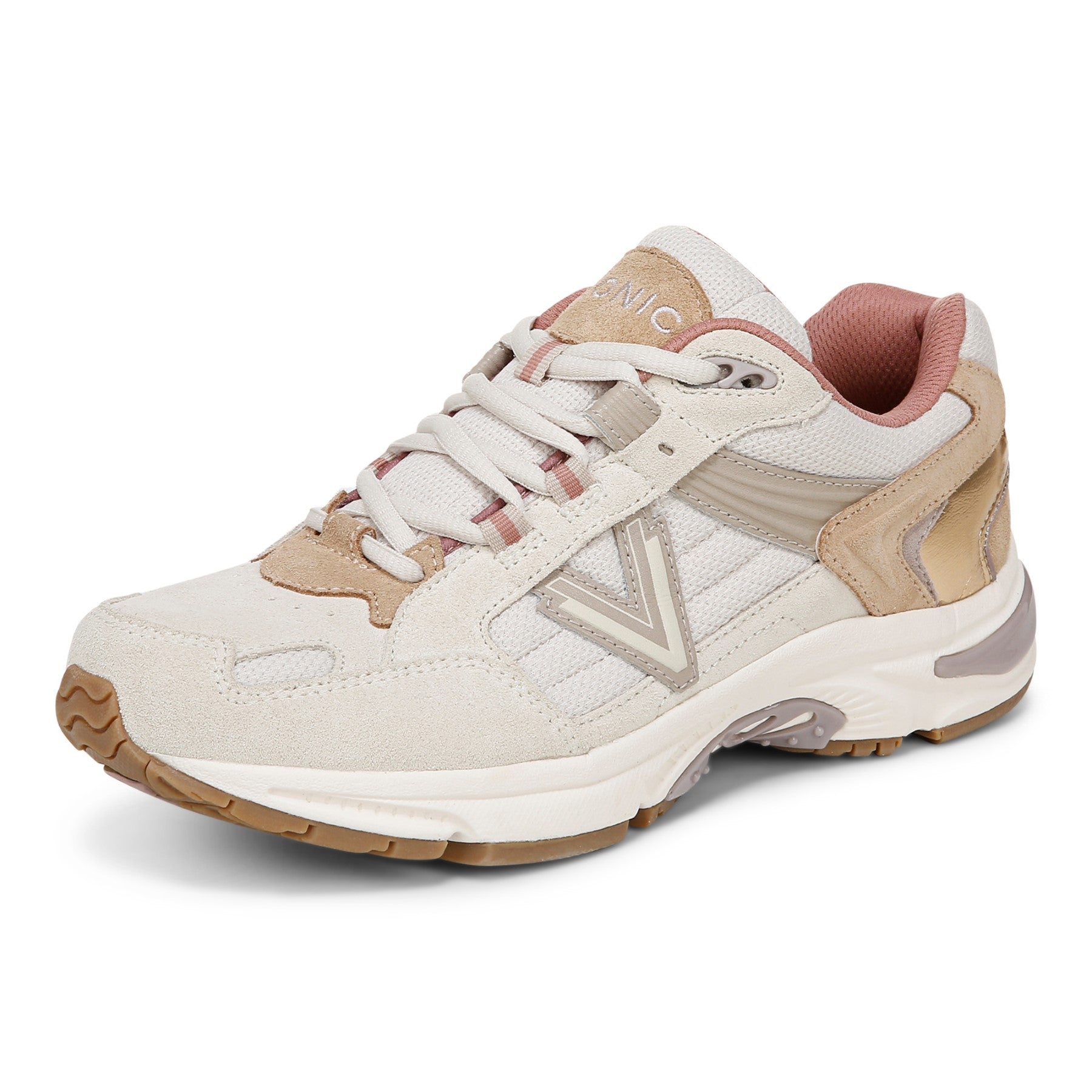 Vionic Classic Walker 2.0 Women's Athletic Walking Shoe - Cream/ Sand - Left angle