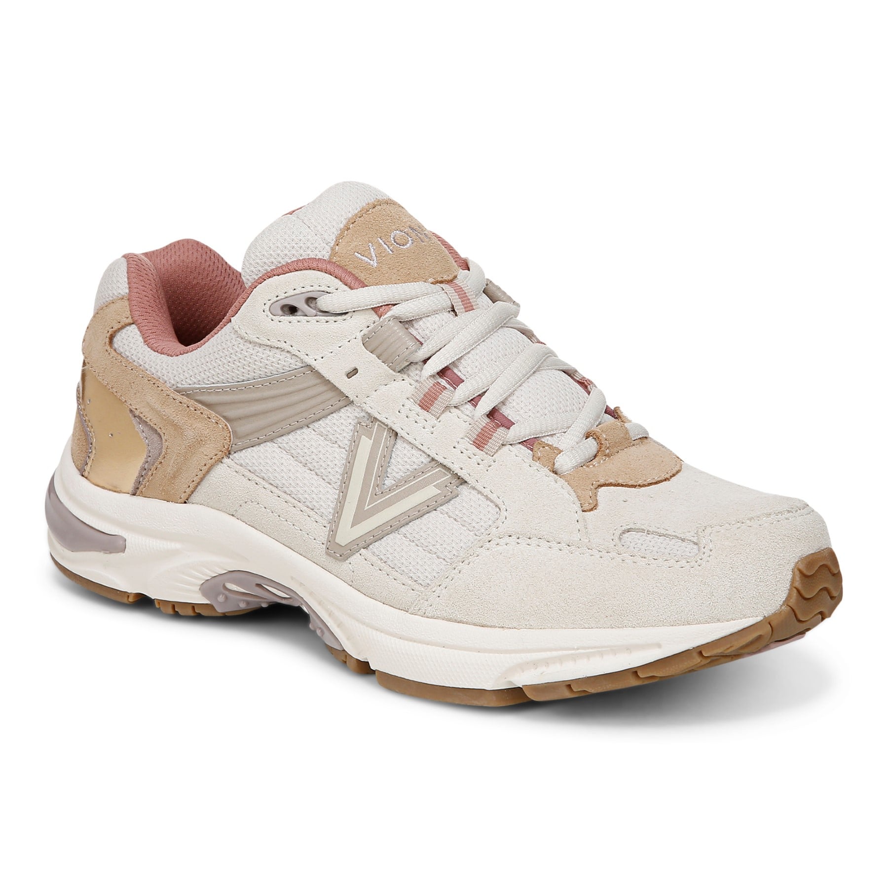 Vionic Classic Walker 2.0 Women's Athletic Walking Shoe - Cream/ Sand - Angle main