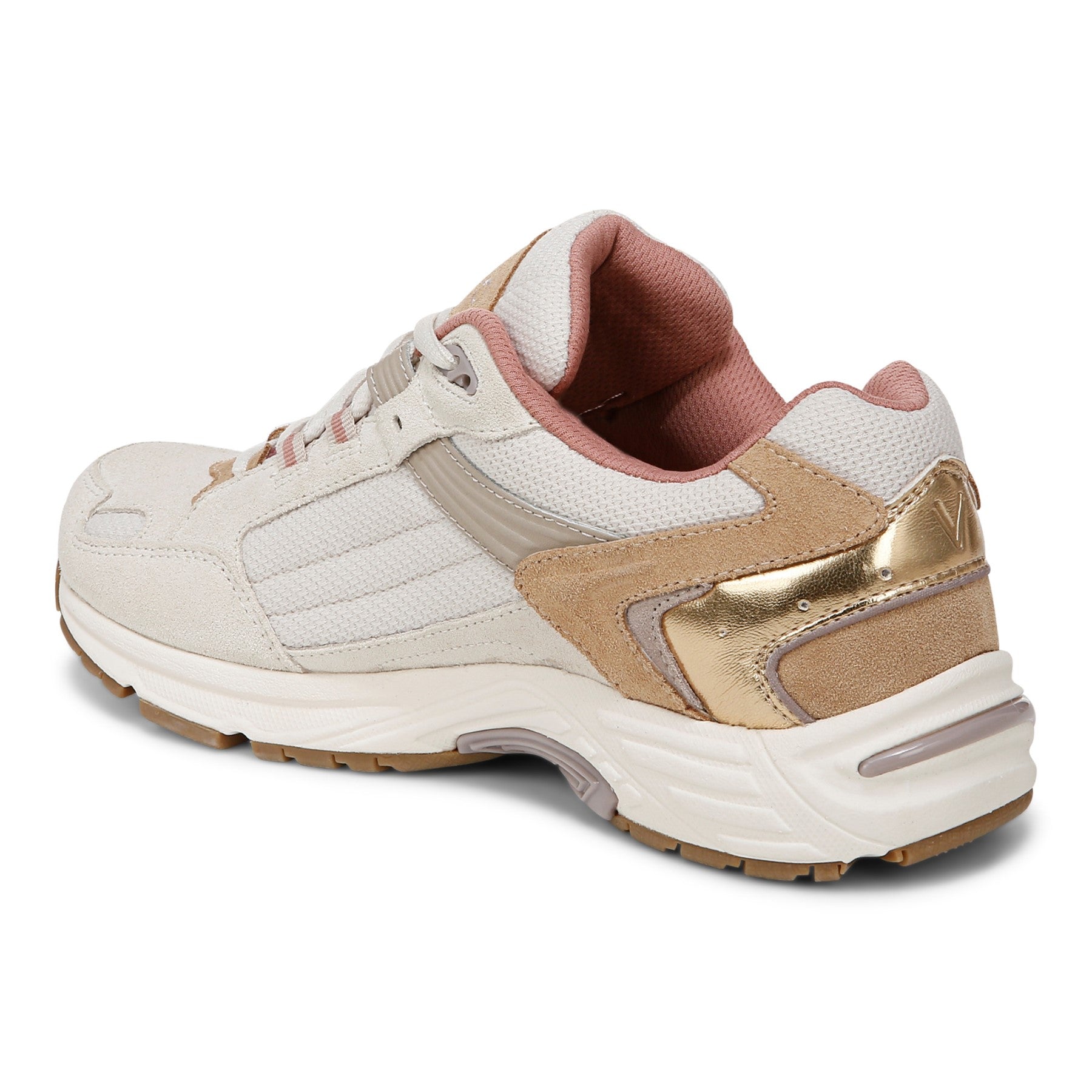 Vionic Classic Walker 2.0 Women's Athletic Walking Shoe - Cream/ Sand - Back angle