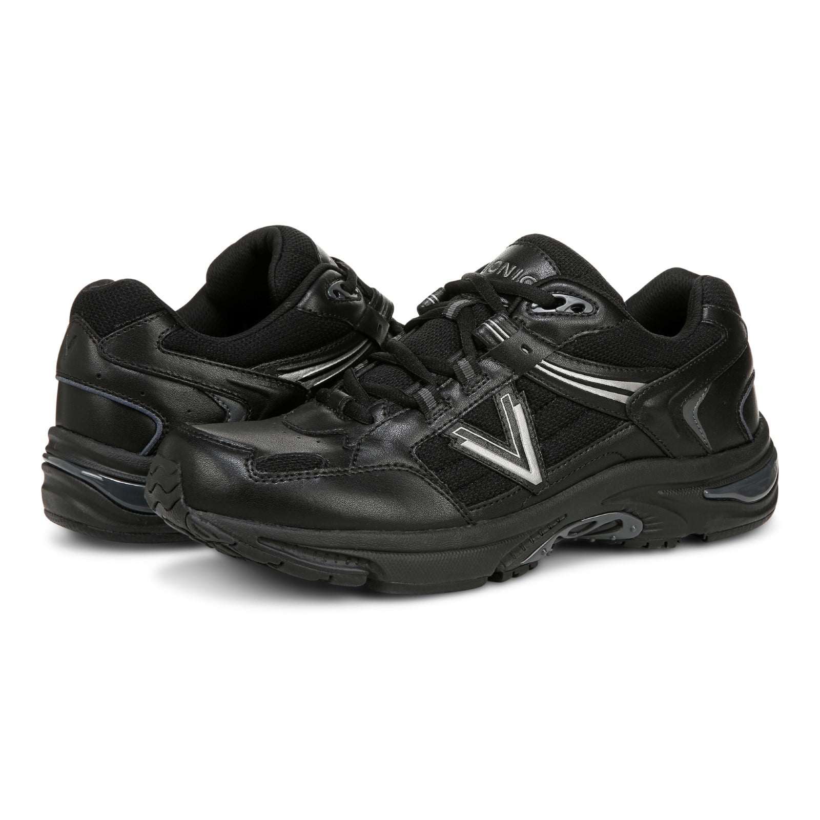 Vionic 23walk 2.0 Men's Orthotic Oxford/Lace-Up Sneaker - Black - pair left angle