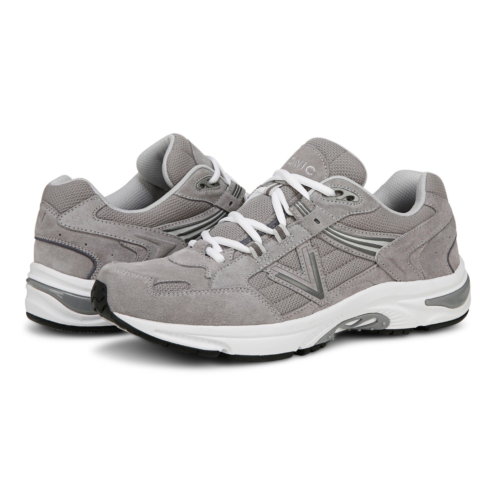 Vionic 23walk 2.0 Men's Orthotic Oxford/Lace-Up Sneaker - Light Grey - pair left angle