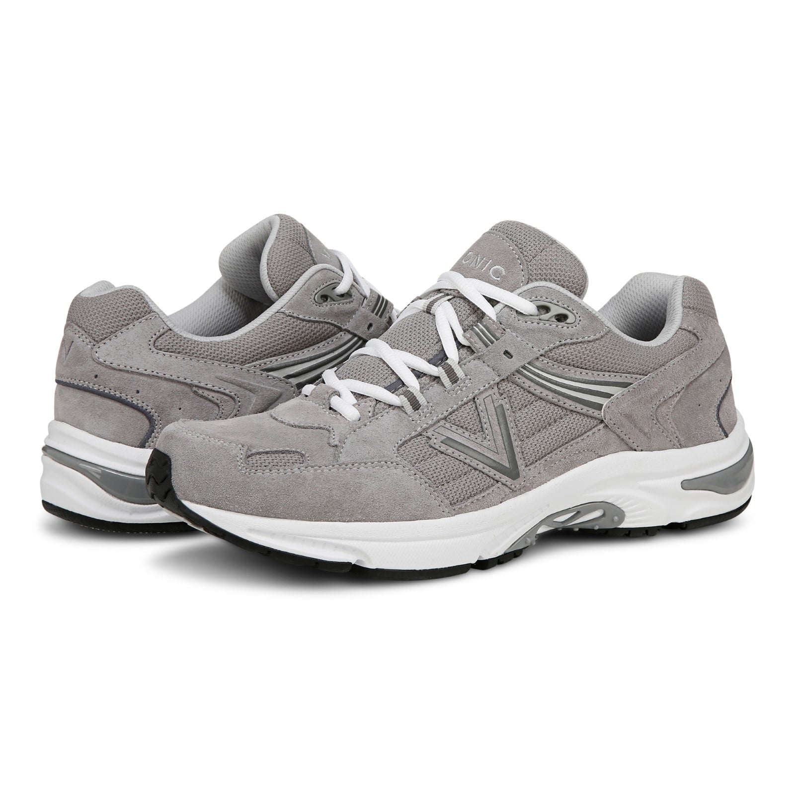 Vionic 23walk 2.0 Men's Orthotic Oxford/Lace-Up Sneaker - Light Grey - pair left angle