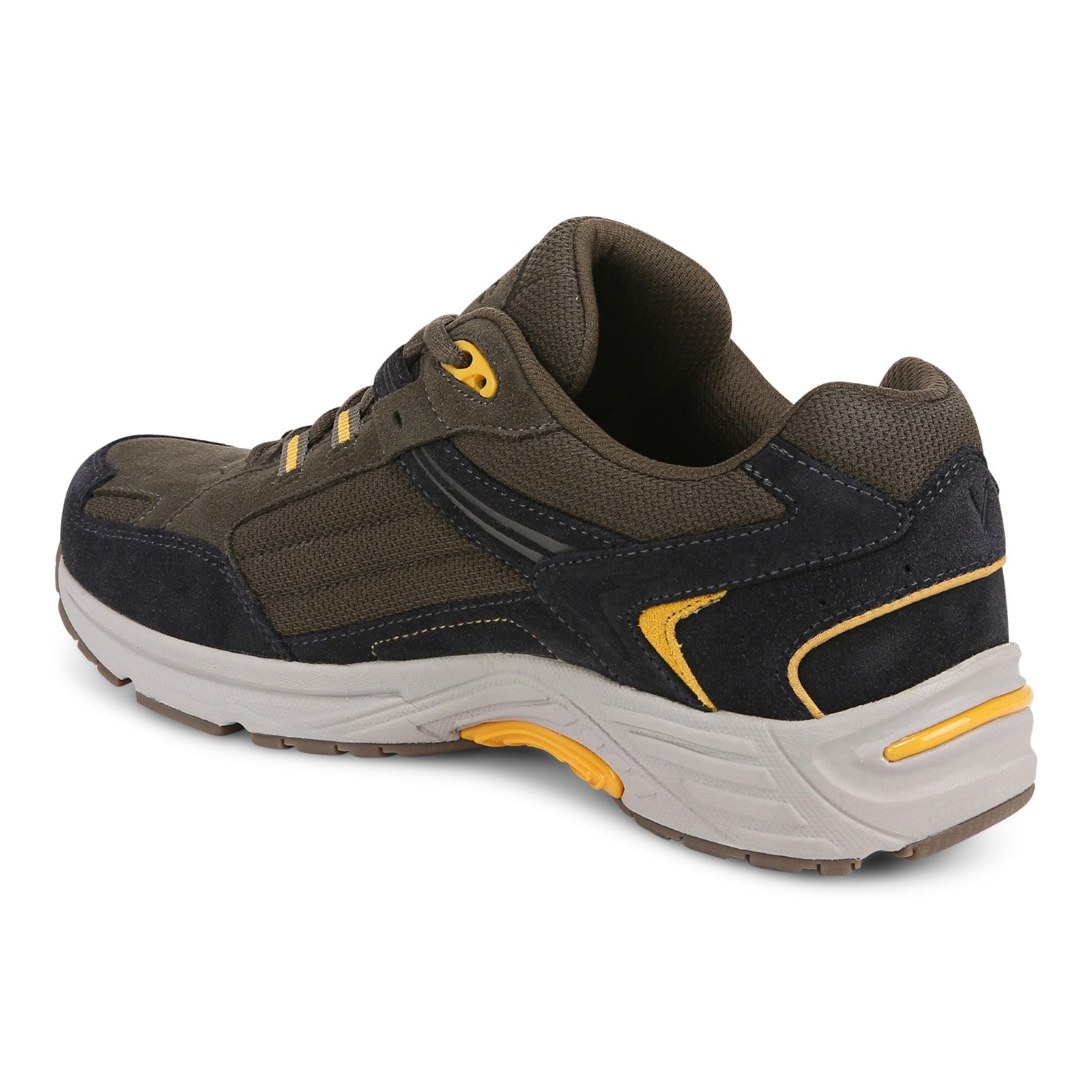 Vionic 23walk 2.0 Men's Orthotic Oxford/Lace-Up Sneaker - Phantom Grey/Dark Khaki - Back angle