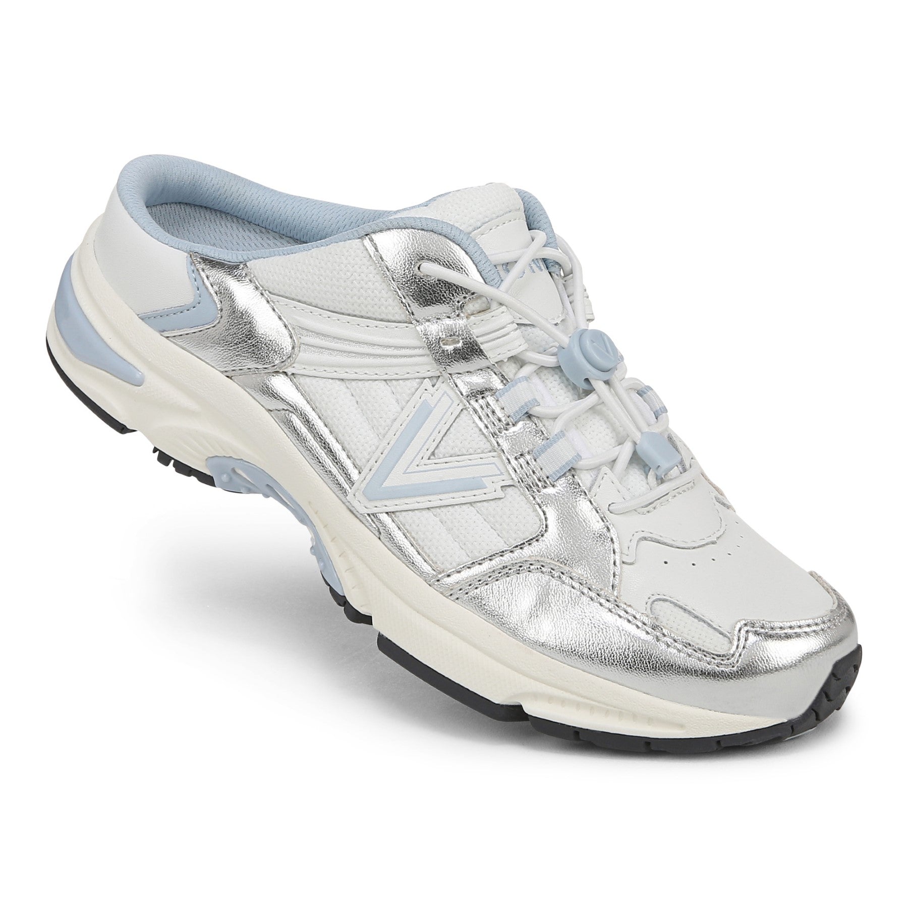 Vionic 23walk 2.0 Men's Orthotic Oxford/Lace-Up Sneaker - White/silver - 23WALK MULE-J4533M1100-WHITE SILVER-13fl-med