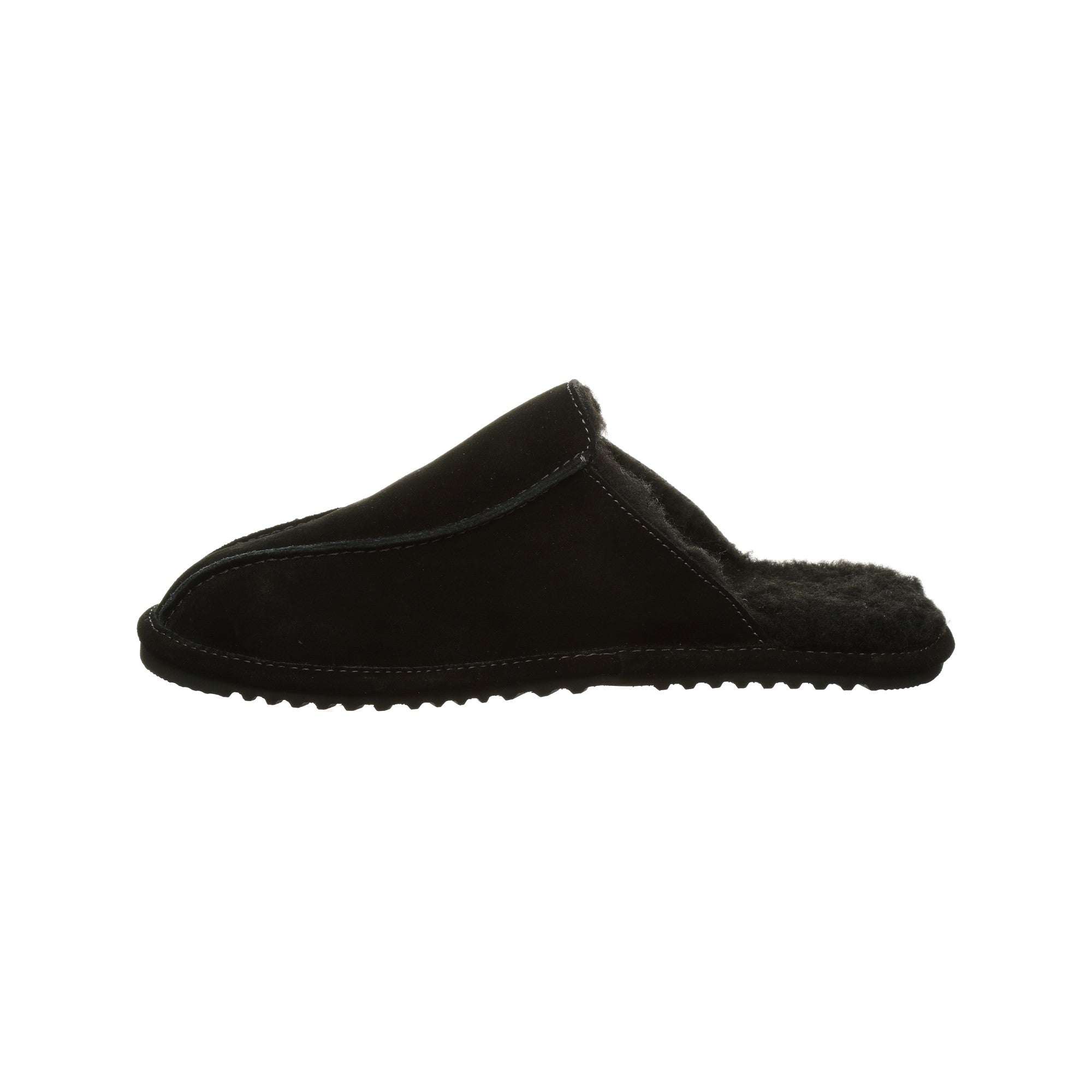 Bearpaw Pierre Men's Leather Slippers - 2538M  011 - Black - Side View