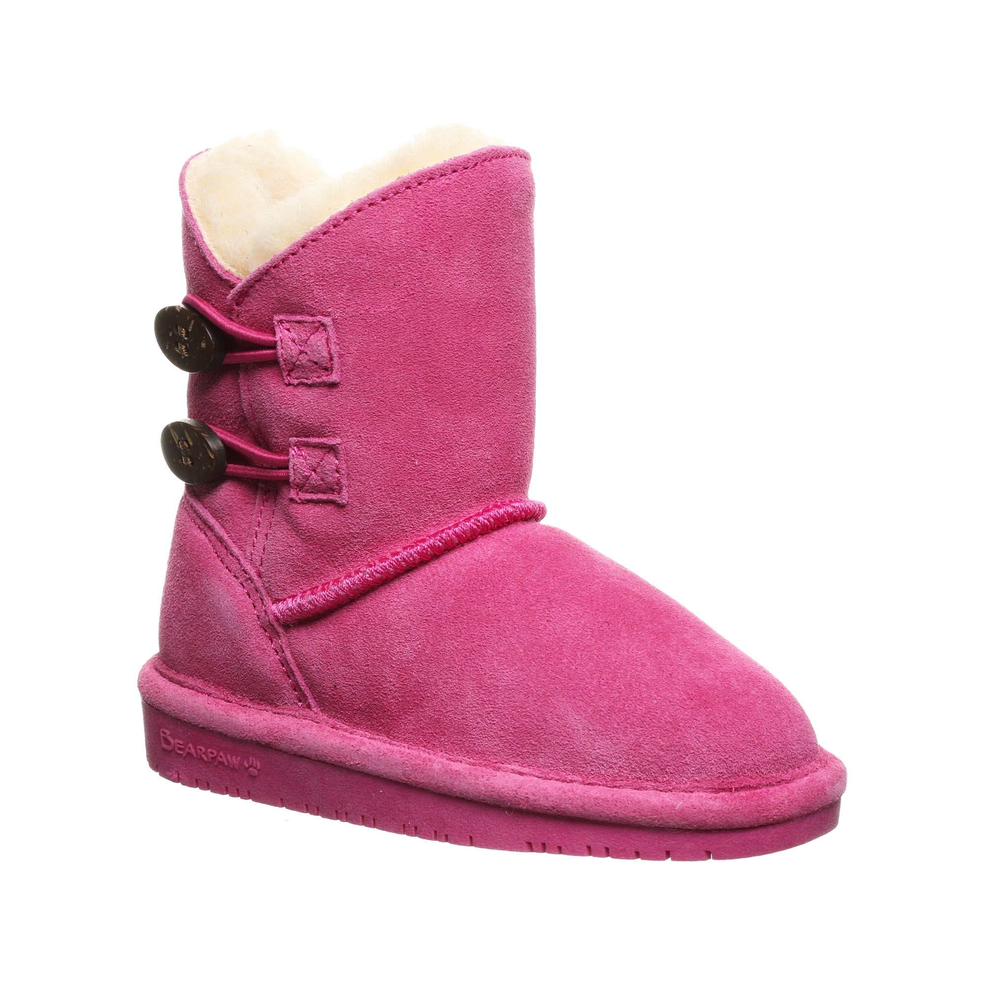 Bearpaw Rosaline Toddler Toddler Leather Boots - 2588T  638 - Party Pink - Profile View