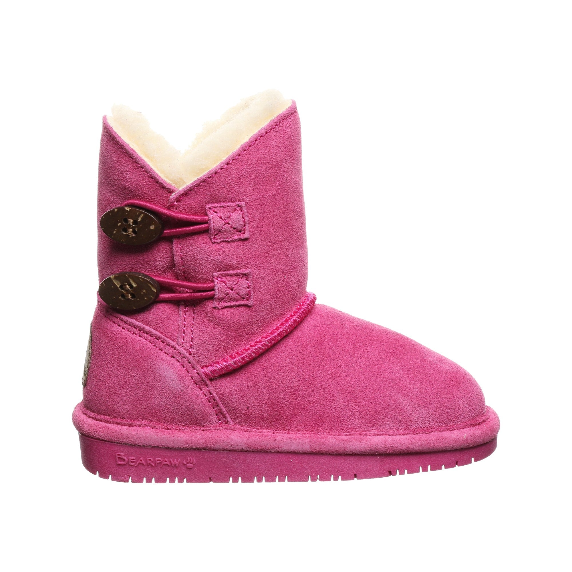 Bearpaw Rosaline Toddler Toddler Leather Boots - 2588T  638 - Party Pink - Side View