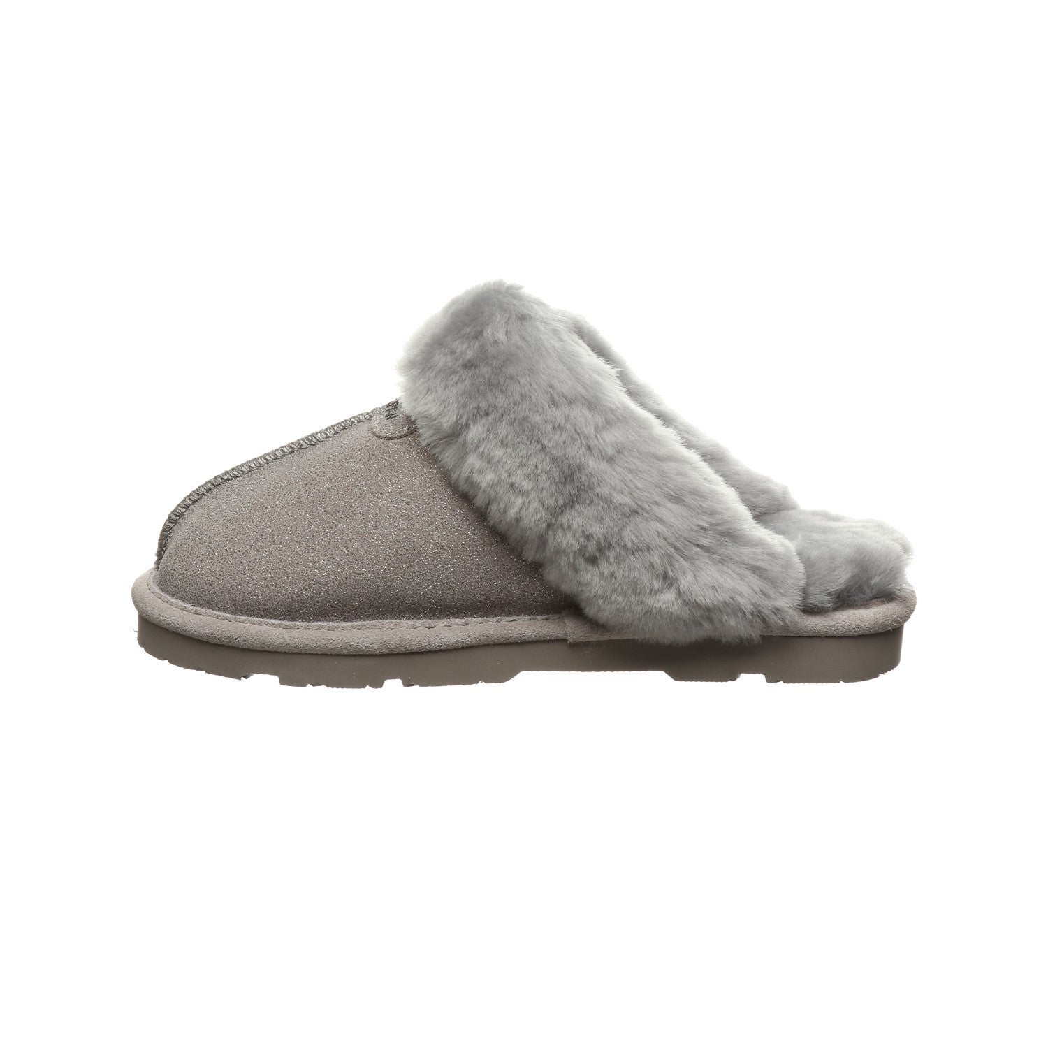 Bearpaw Loki Exotic Women's Comfort Slip-on Slippers - 2772W  553 - Gray Fog Caviar - Side View