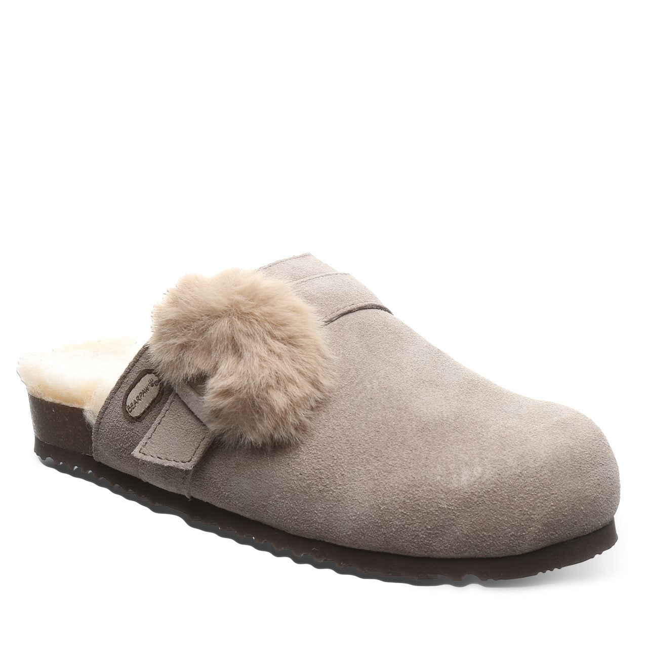 Bearpaw Stevie Women's Leather Slippers - 2869W  276 - Stone - Profile View