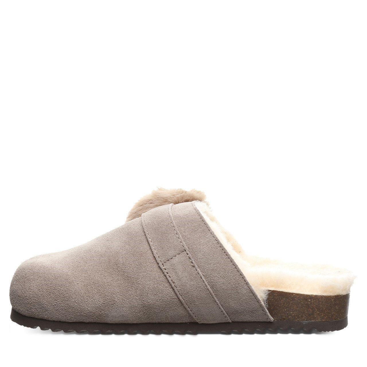 Bearpaw Stevie Women's Leather Slippers - 2869W  276 - Stone - Side View