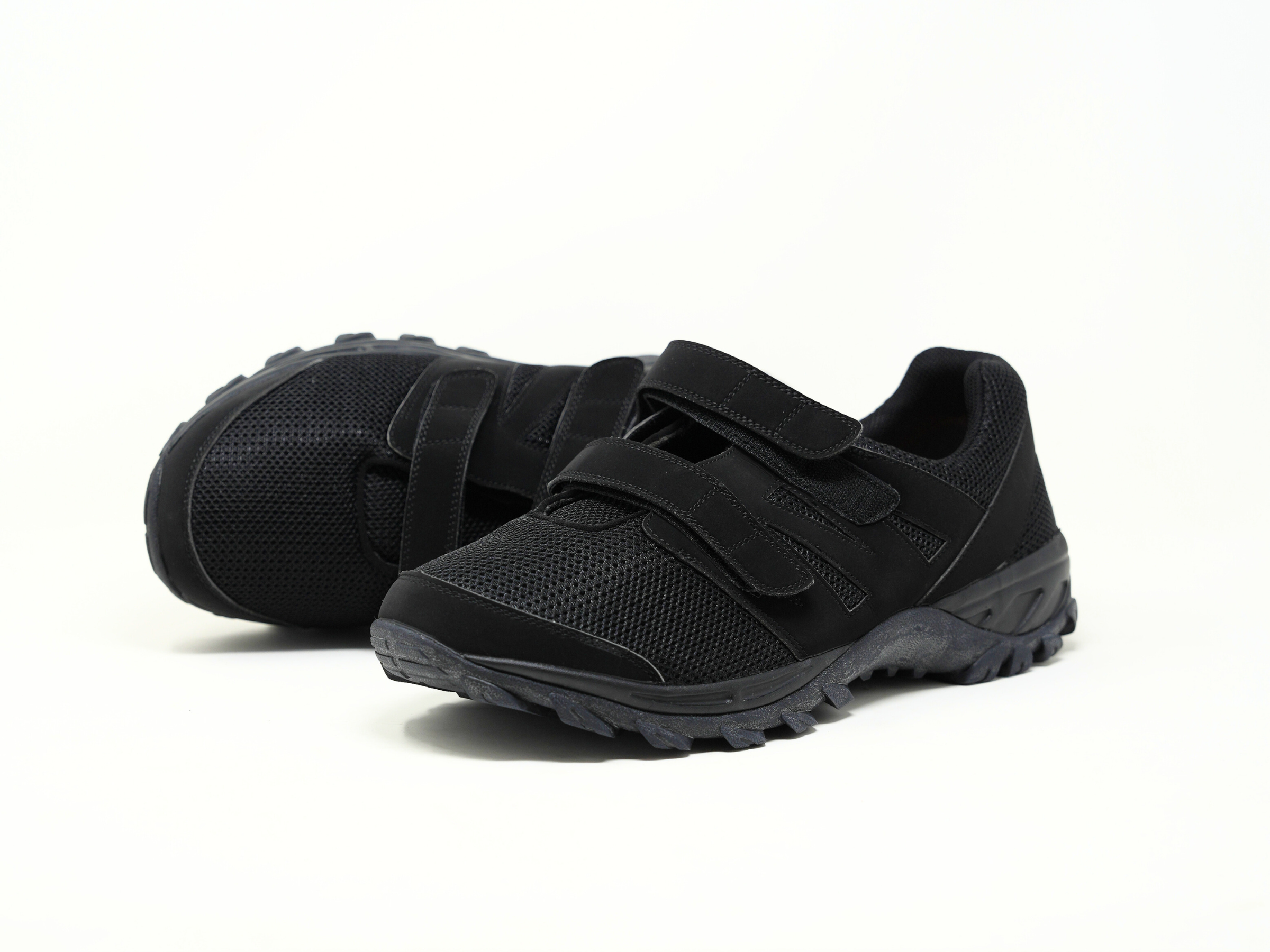 Mt. Emey 9704-V Black - Men Athletic Mesh Hook and Loop Walking Shoes - Black manufacturer photo 2
