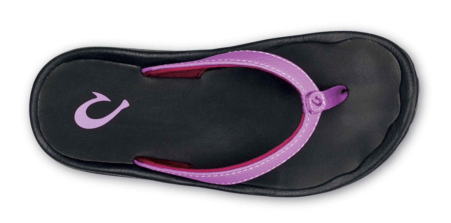 Olukai Kulapa Kai - Girl's Flip Flops - Dragon Fruit / Black - Top