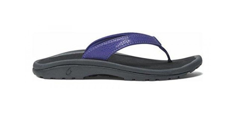 Olukai Kulapa Kai - Girl's Flip Flops - Deep Violet/Black