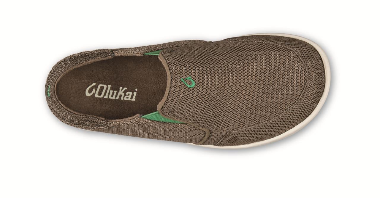 OluKai Nohea Mesh - Boy's Supportive Shoes - Mustang/Cane Green - Top