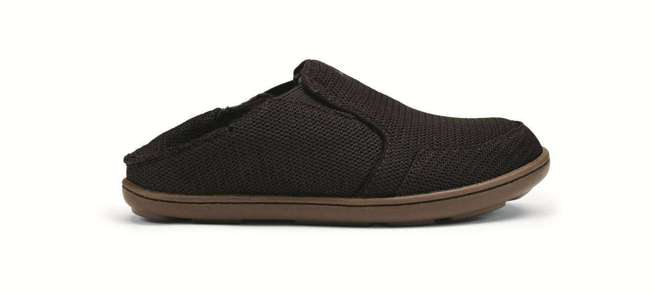 OluKai Nohea Mesh - Boy's Supportive Shoes - Black/Black - Drop-In-Heel