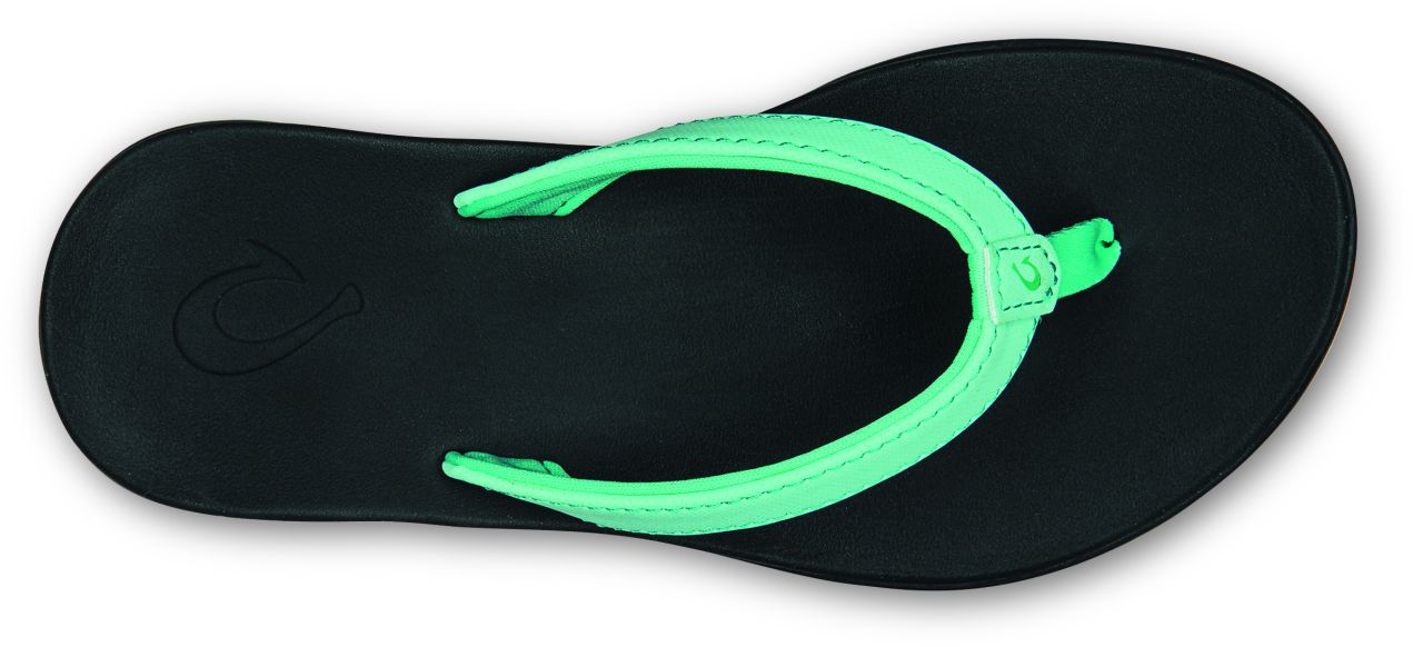Olukai Ho'opio Girl's Comfort Sandals - Lagoon/Black - Top
