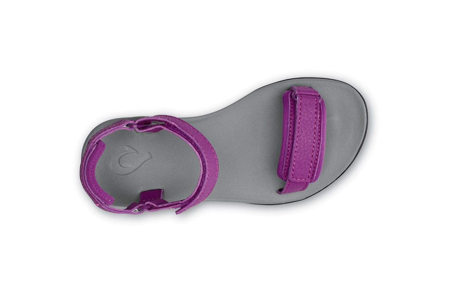 Olukai Luana Girl's Comfort Adjustable Strap Sandals - Dahlia/Pale Grey - Top