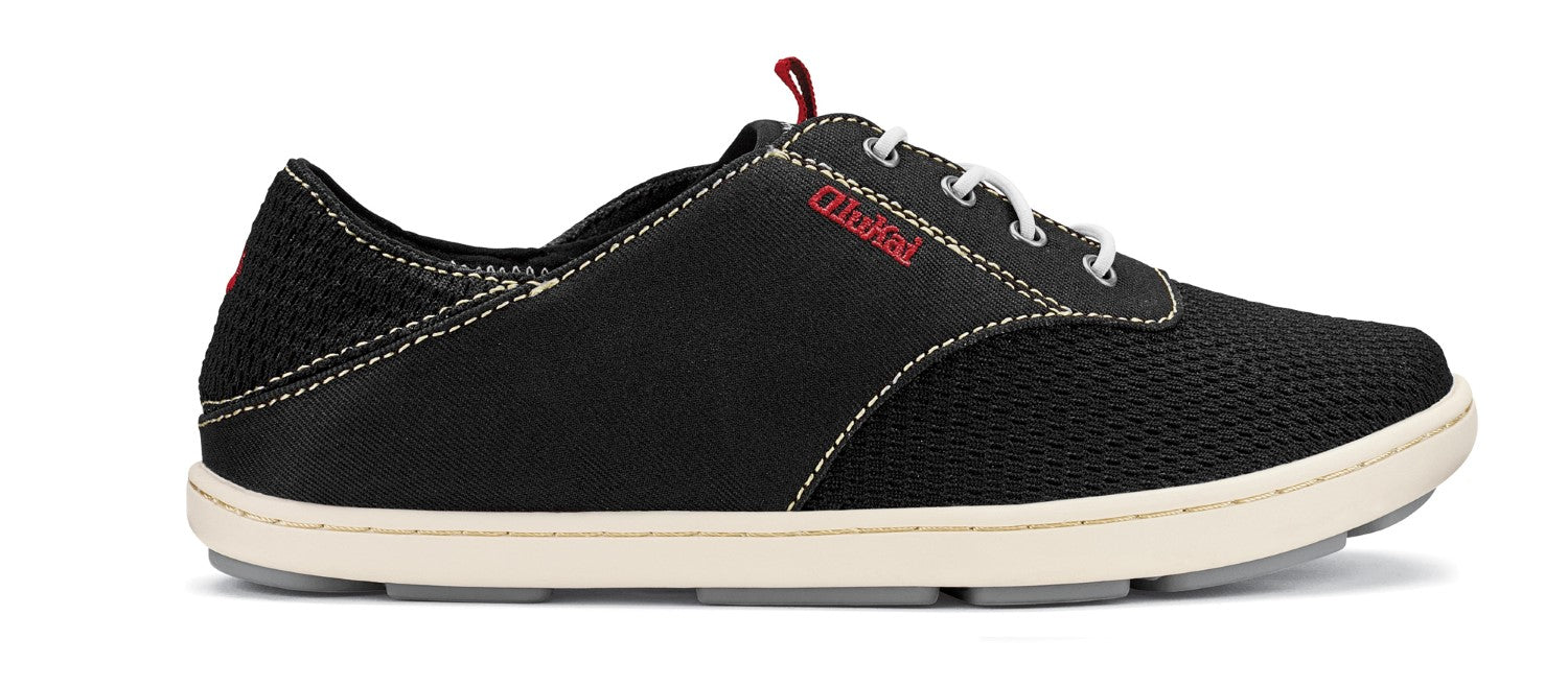 Olukai Nohea Moku Boy's - Tieless Comfort Shoes - Black / Black - Profile main