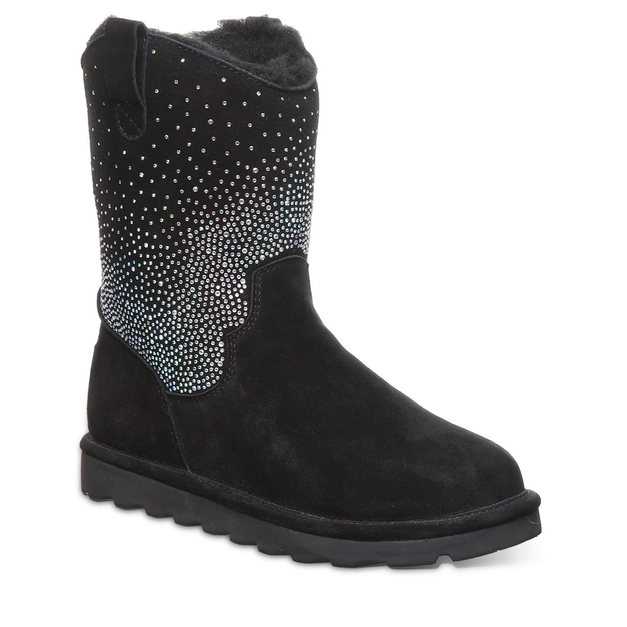 Bearpaw Serafina Women's Rhinestone Glittered Boots in Black