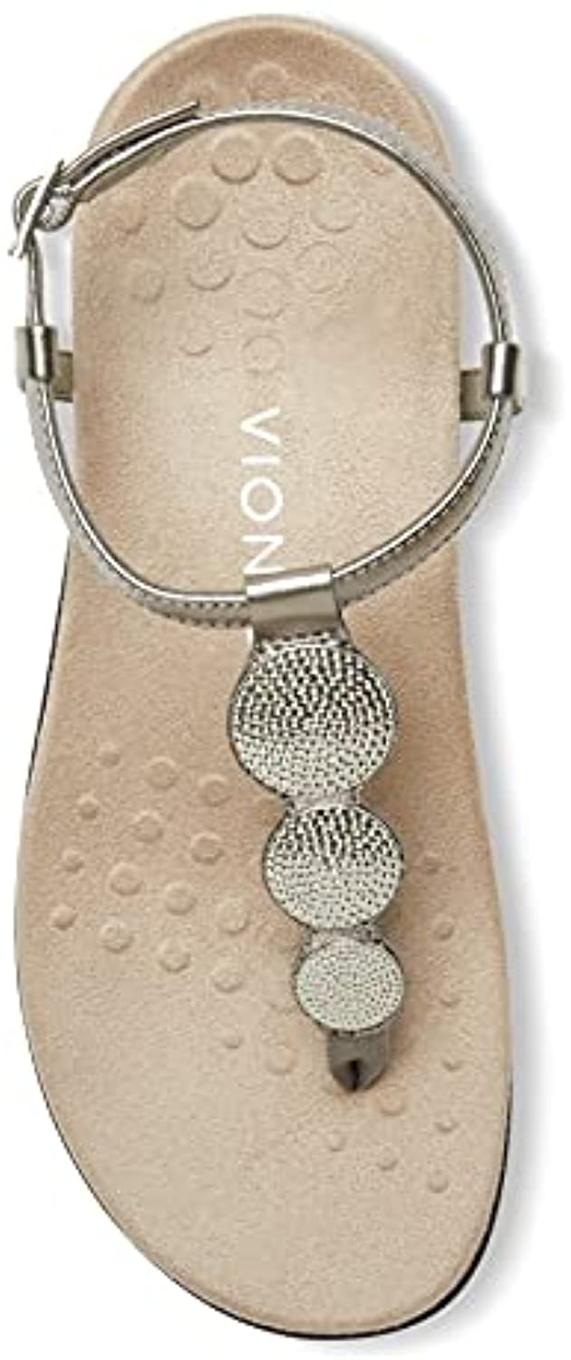 Vionic Lizbeth Women's T-strap Orthotic Sandal - Pewter/Metallic