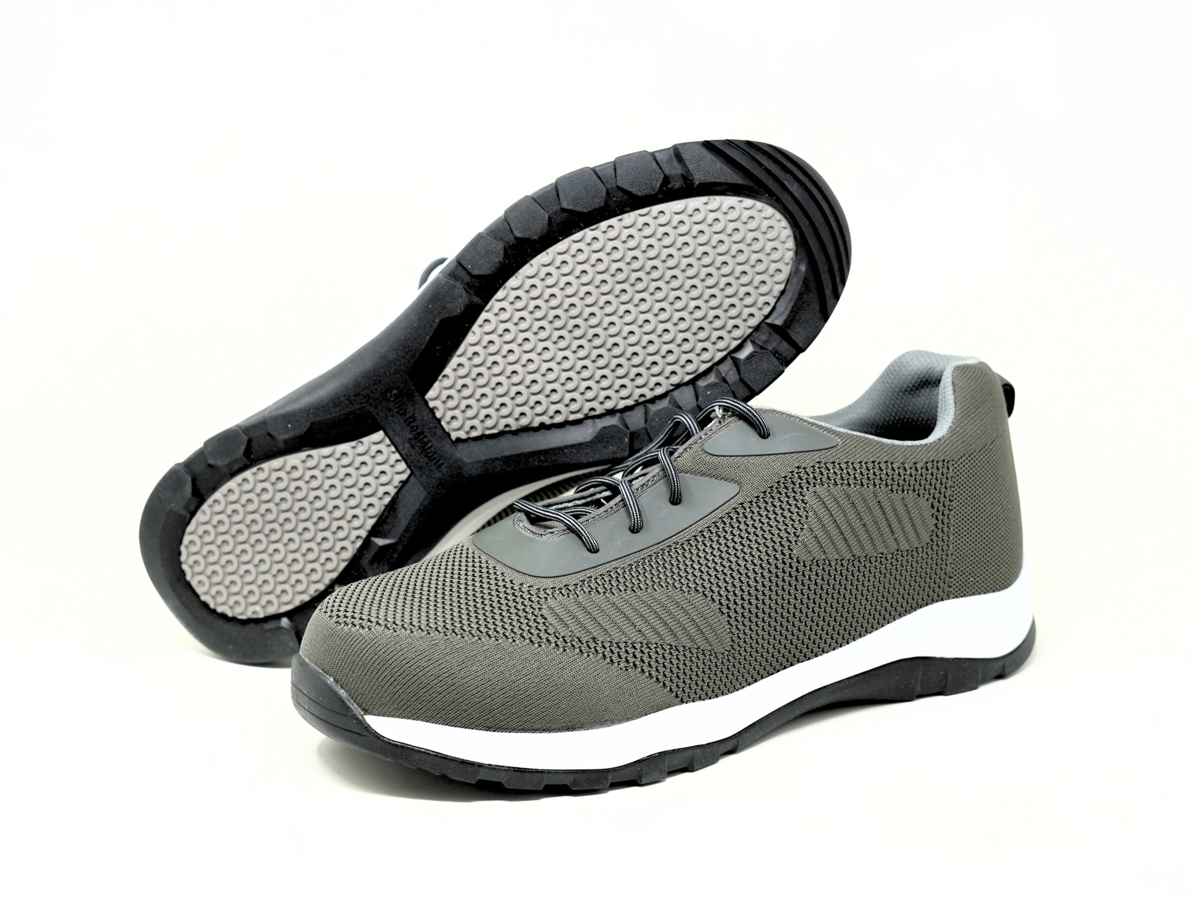 FITec 9735-5L - Men's Laces Walking Shoes with Slip Resistant Soles - Gray