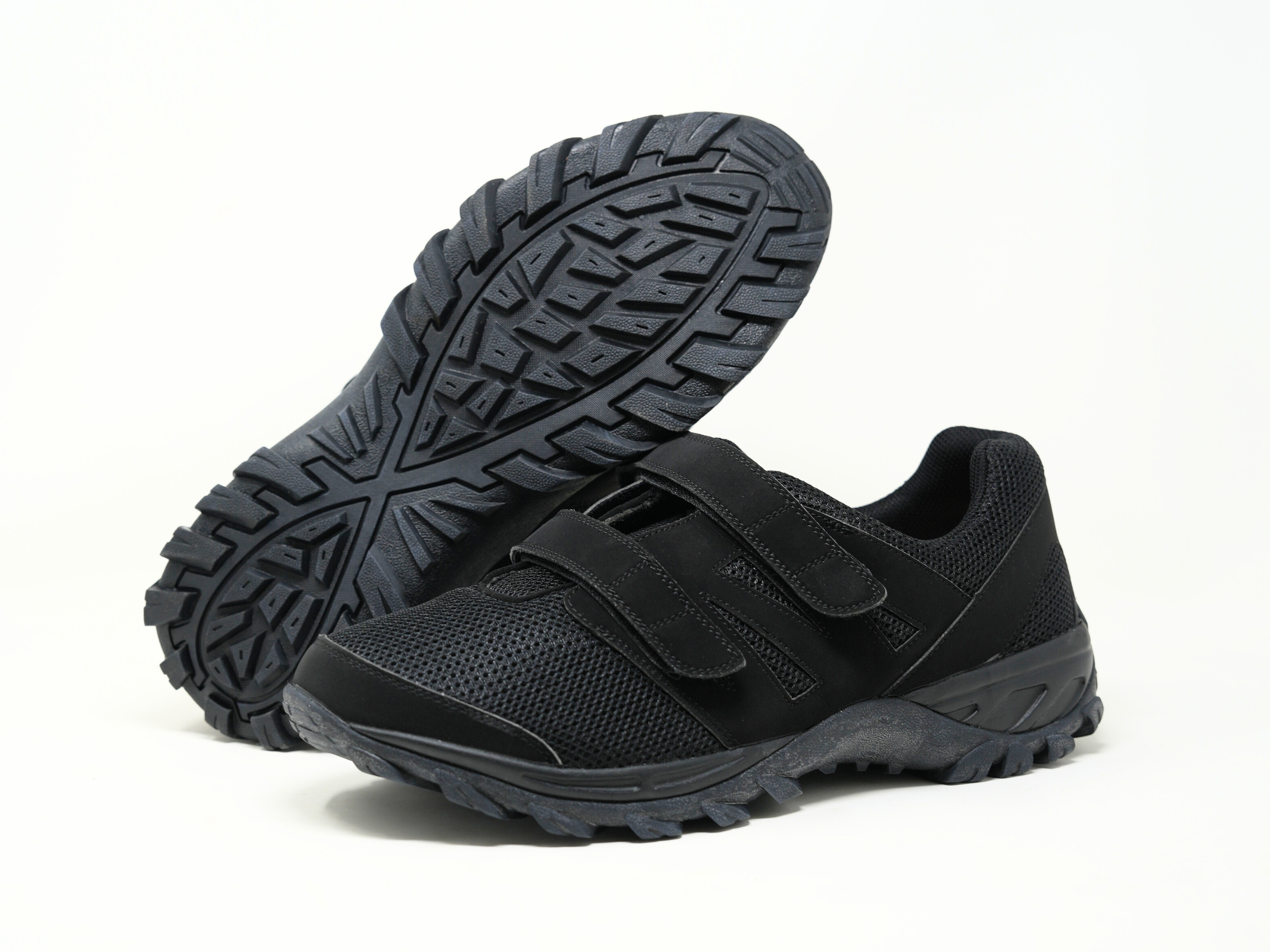 Mt. Emey 9704-V Black - Men Athletic Mesh Hook and Loop Walking Shoes - Black manufacturer photo 3