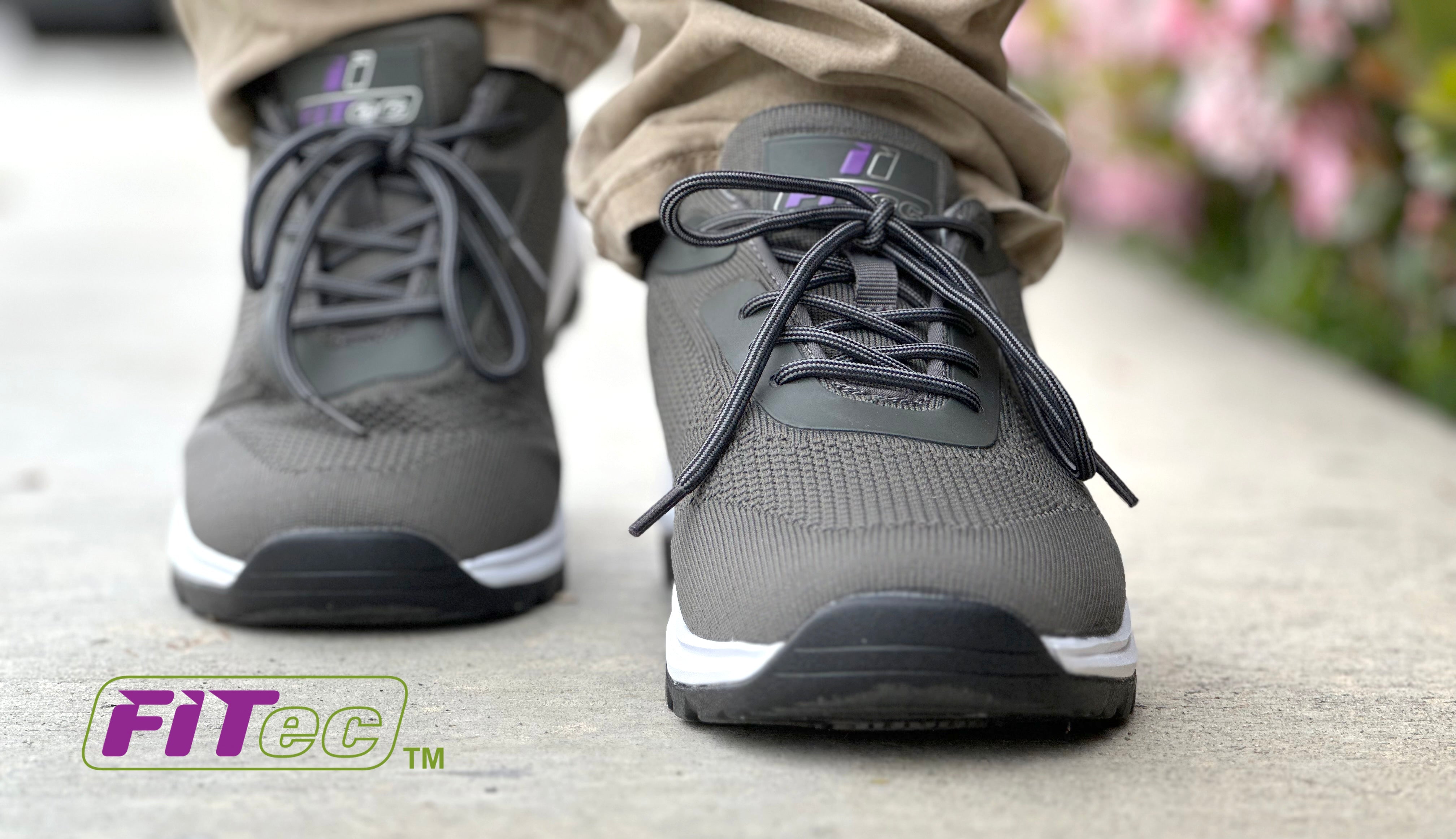 FITec 9735-5L - Men's Laces Walking Shoes with Slip Resistant Soles - Gray