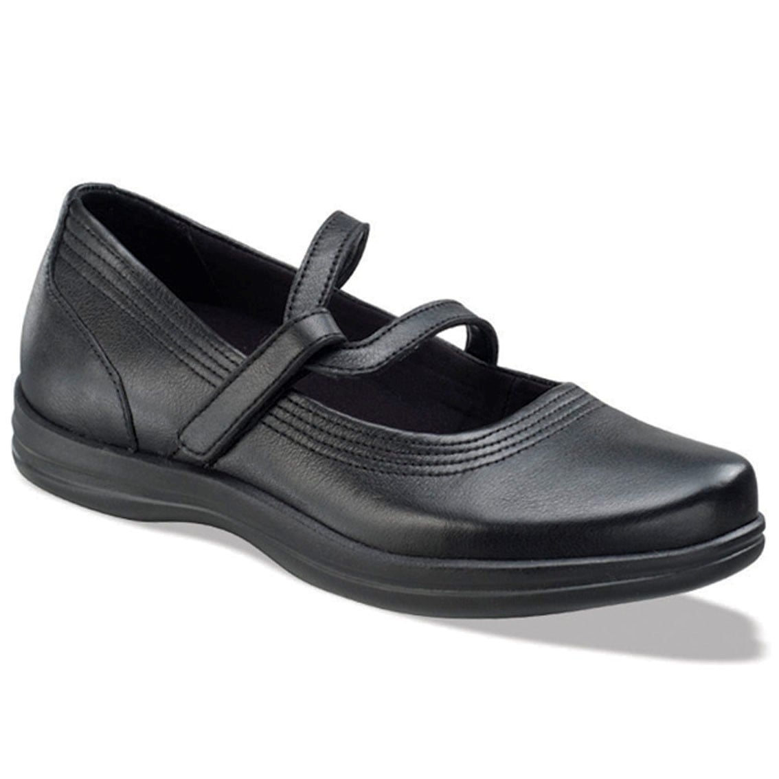Apex Janice Women's Classic Strap Stretch Comfort Shoe in Black