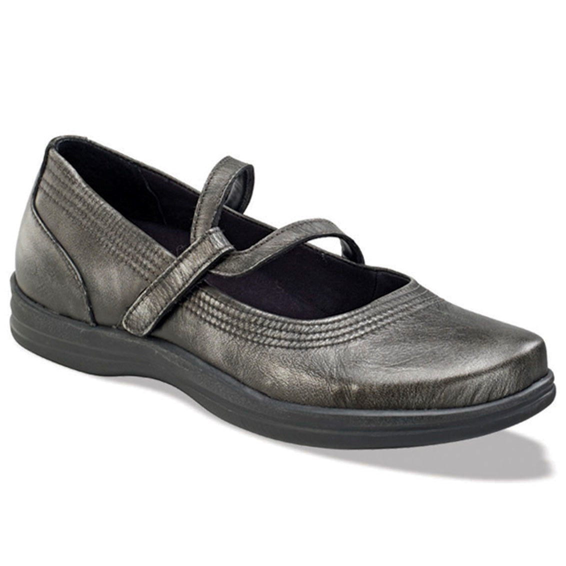 Apex Janice Women's Classic Strap Stretch Comfort Shoe - Pewter
