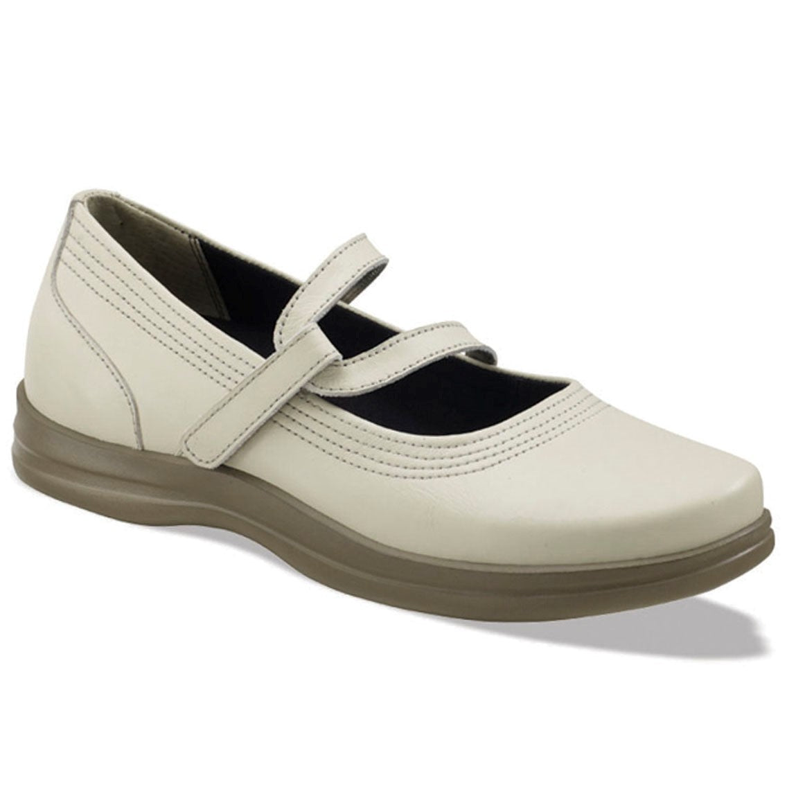 Apex Janice Women's Classic Strap Stretch Comfort Shoe in Bone