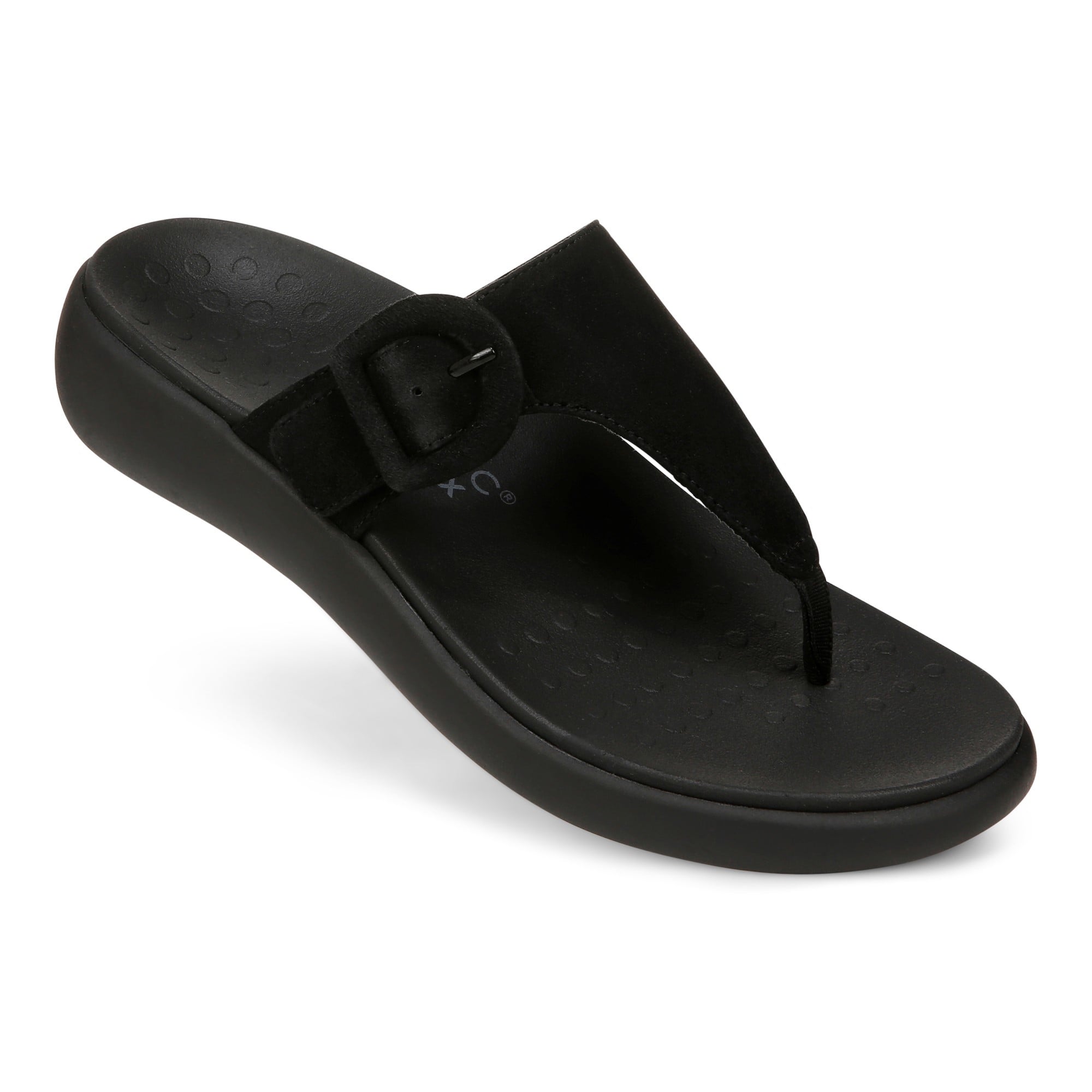 Vionic Activate RX Women's Toe Post Casual Soft Sandal - Black - ACTIVATE RX-I8702L1001-BLACK-13fl-med