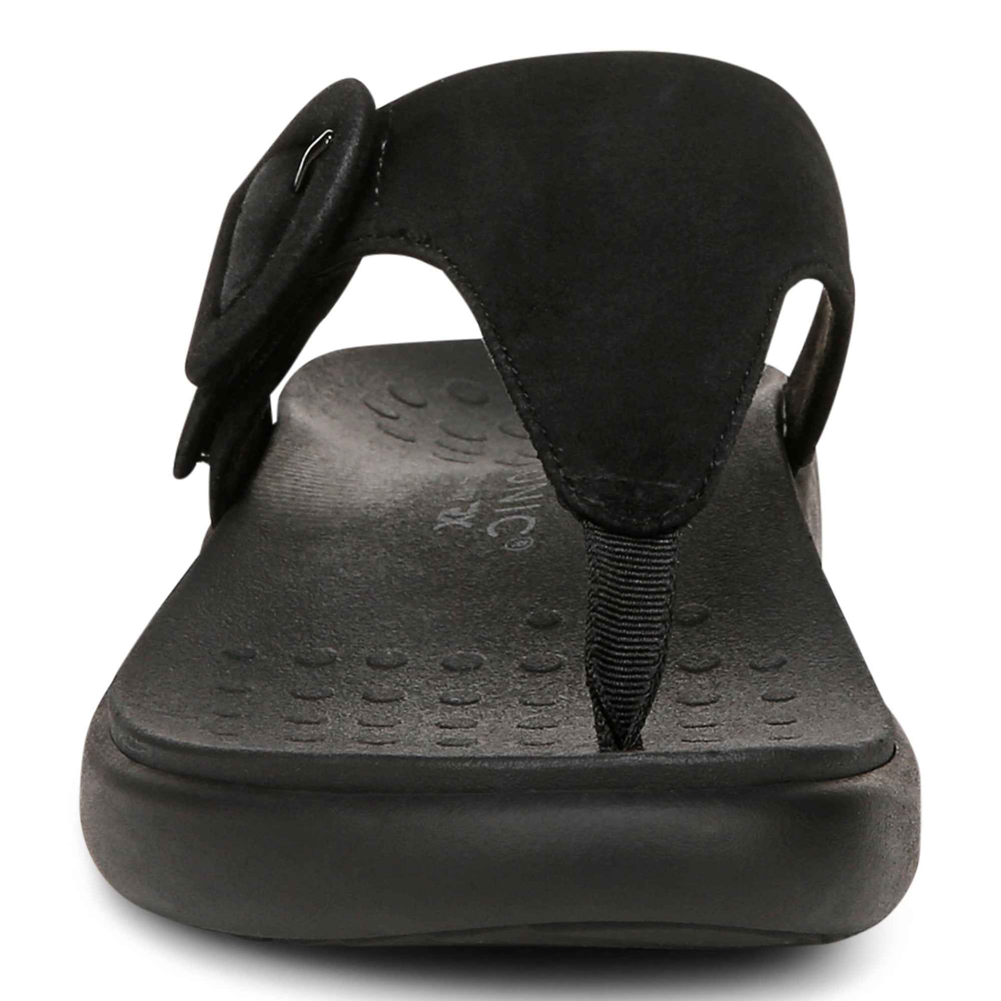 Vionic Activate RX Women's Toe Post Casual Soft Sandal - Black - Front