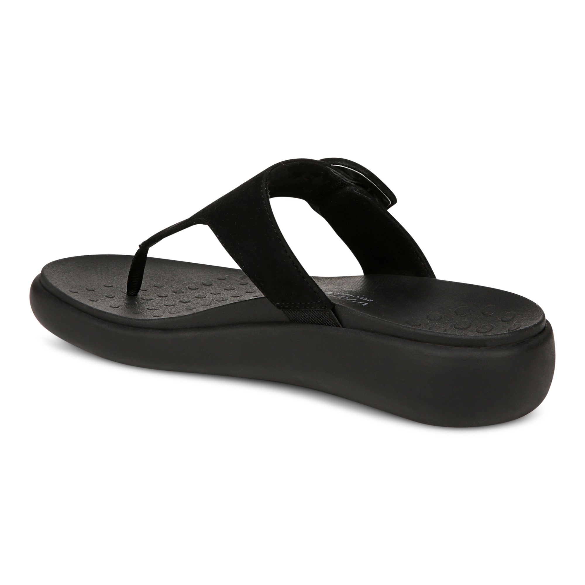 Vionic Activate RX Women's Toe Post Casual Soft Sandal - Black - Back angle