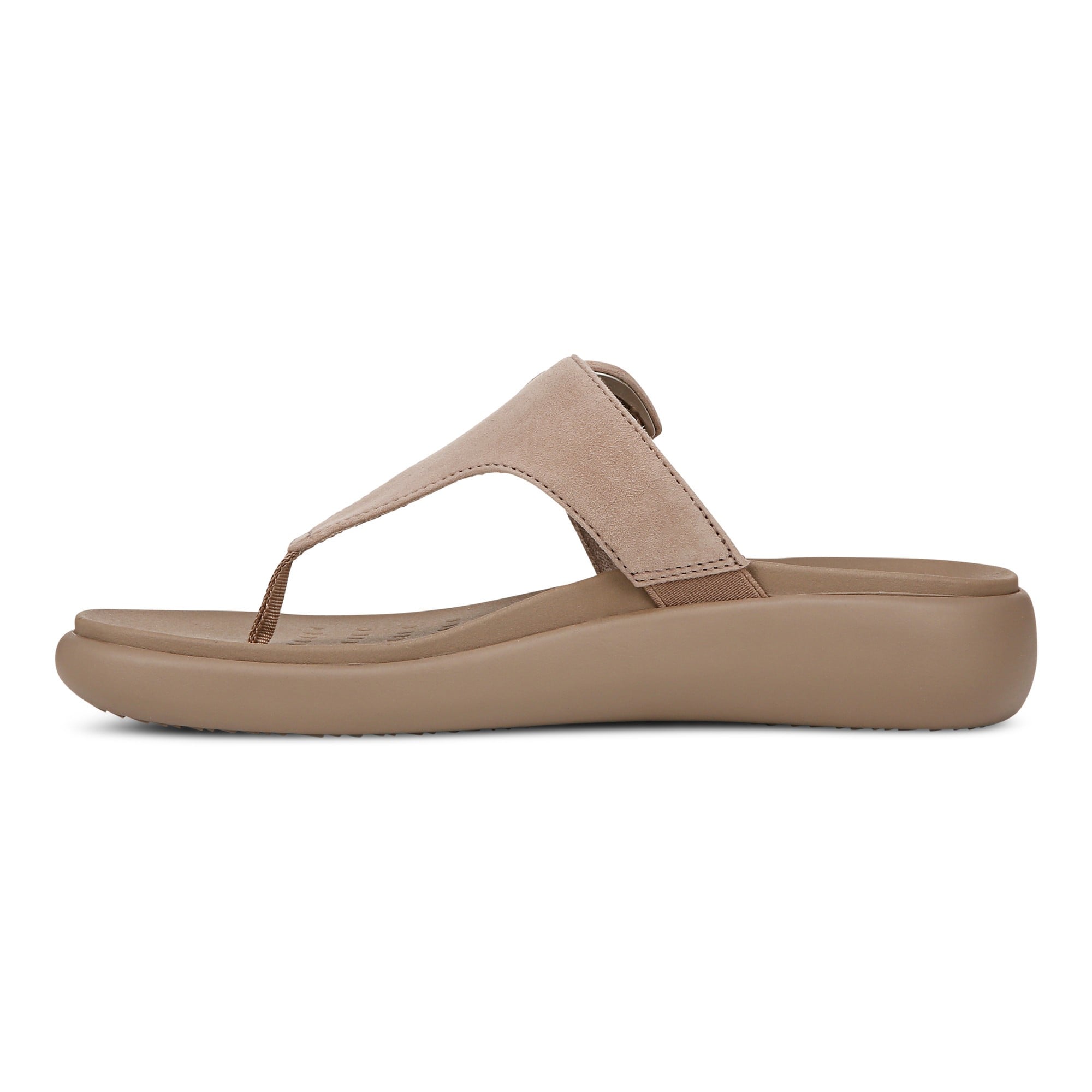 Vionic Activate RX Women's Toe Post Casual Soft Sandal - Taupe - Left Side